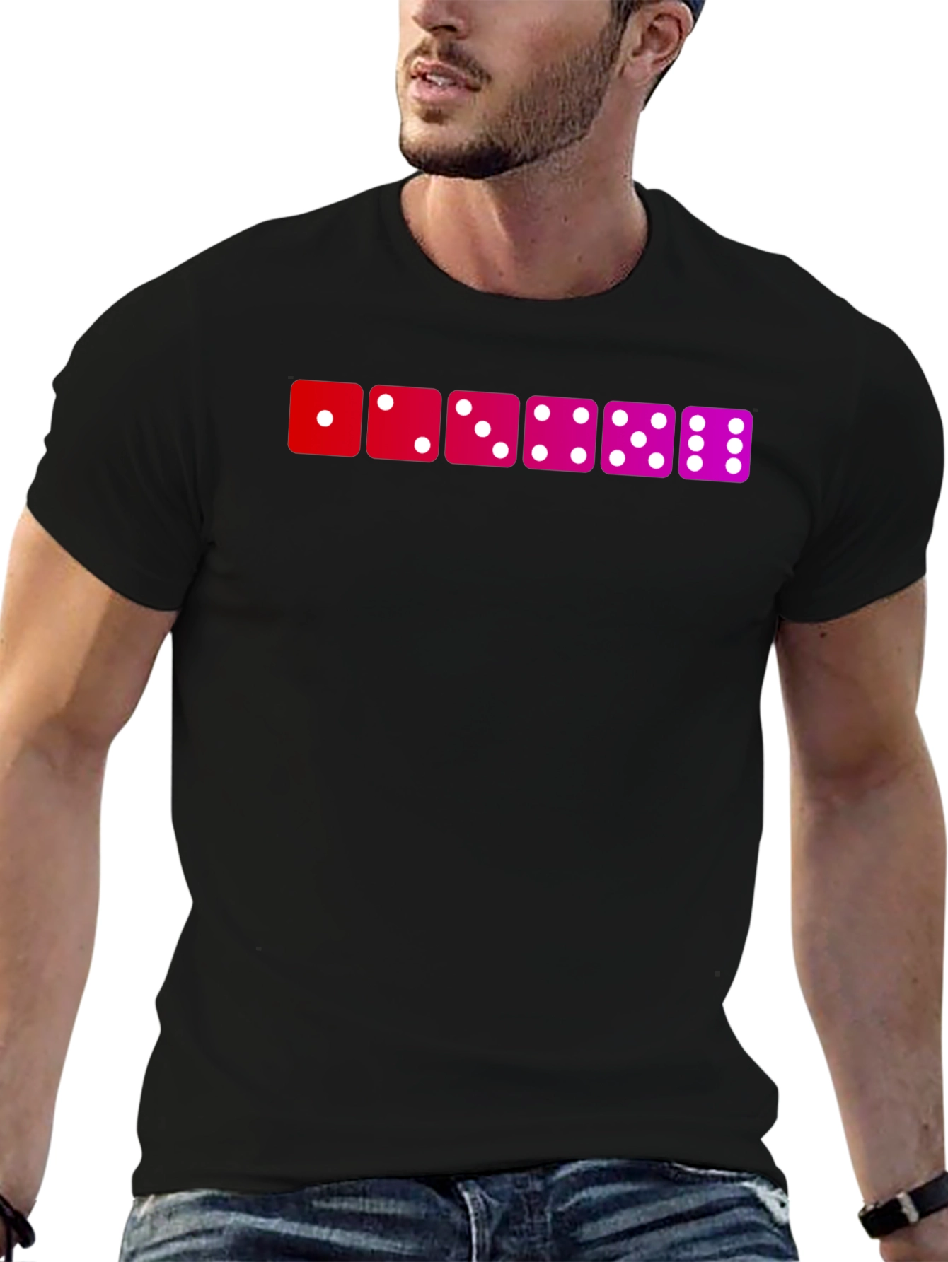 Dice Patterned Graphic T-Shirt