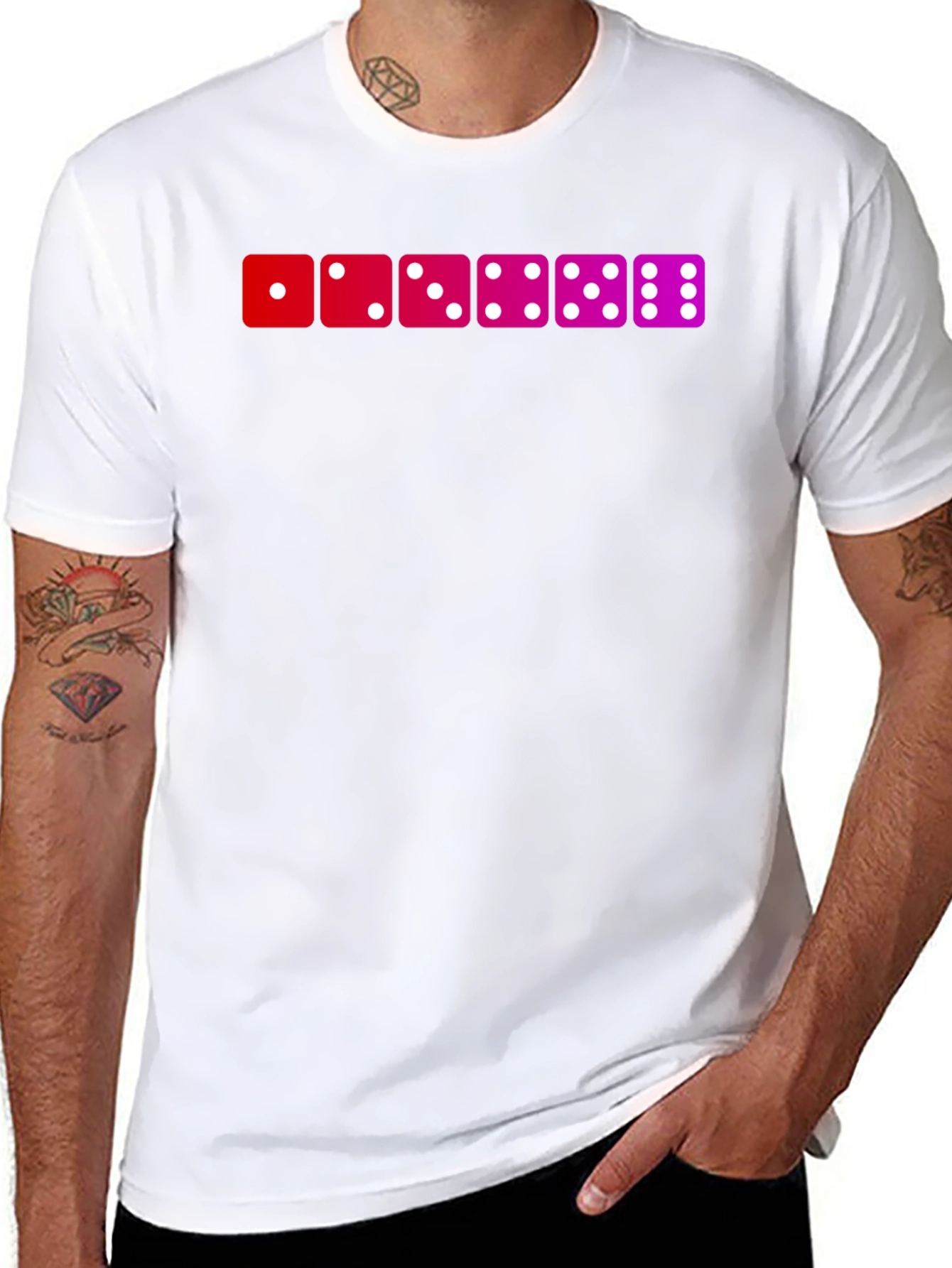 Dice Patterned Graphic T-Shirt