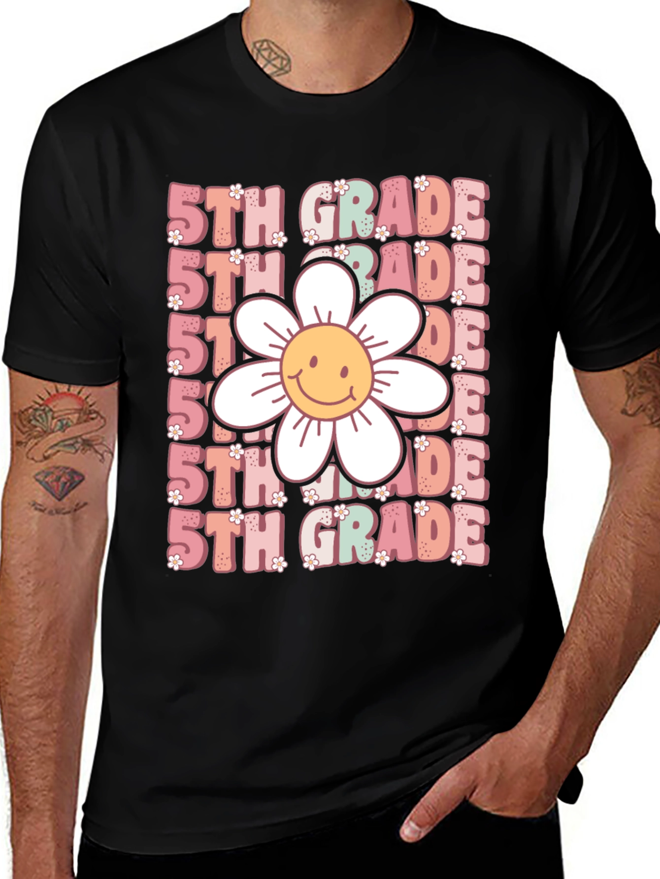 5th Grade Smiley Flower T-Shirt