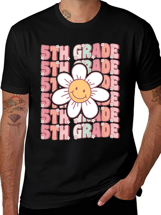 5th Grade Smiley Flower T-Shirt