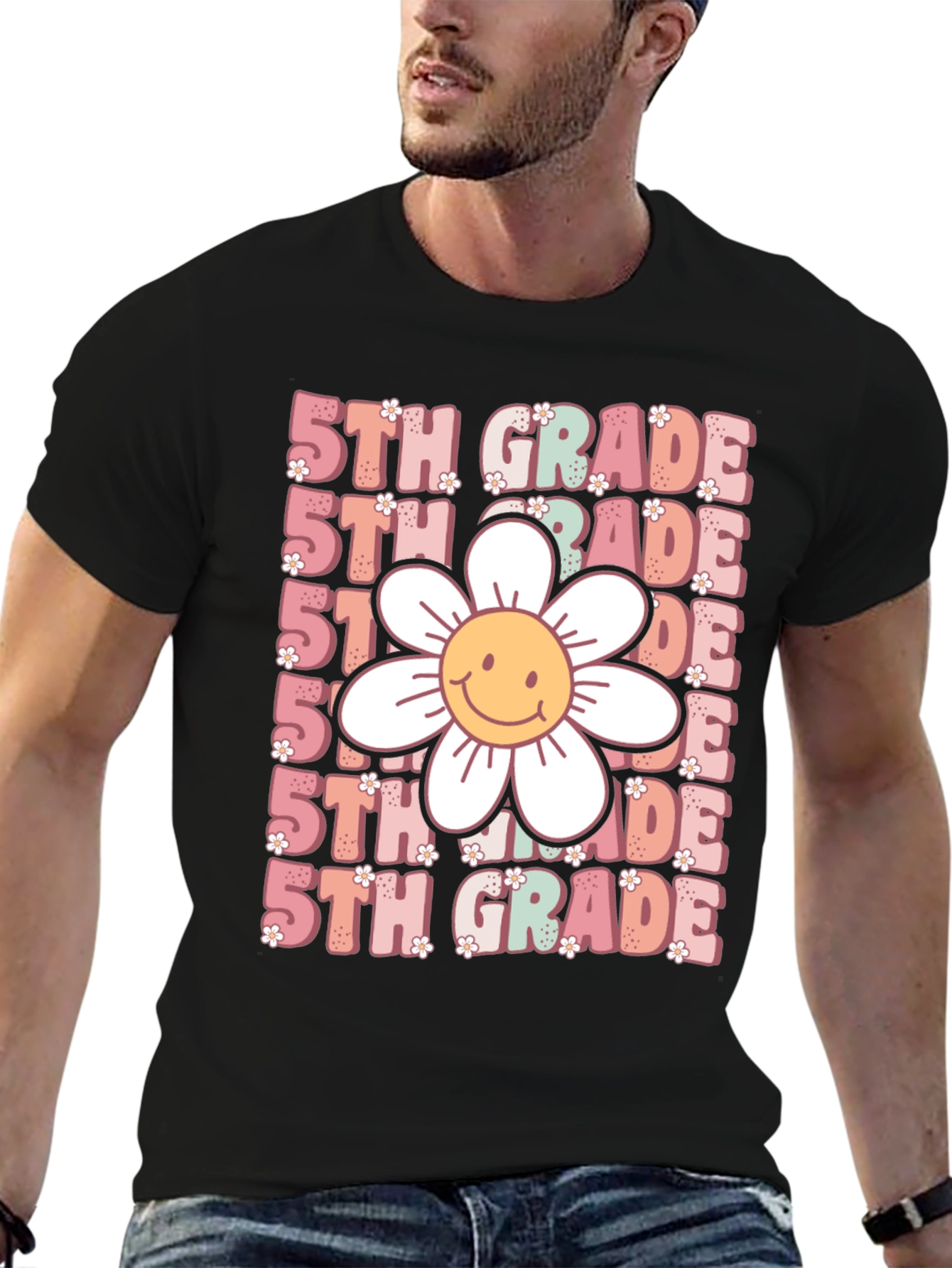 5th Grade Smiley Flower T-Shirt