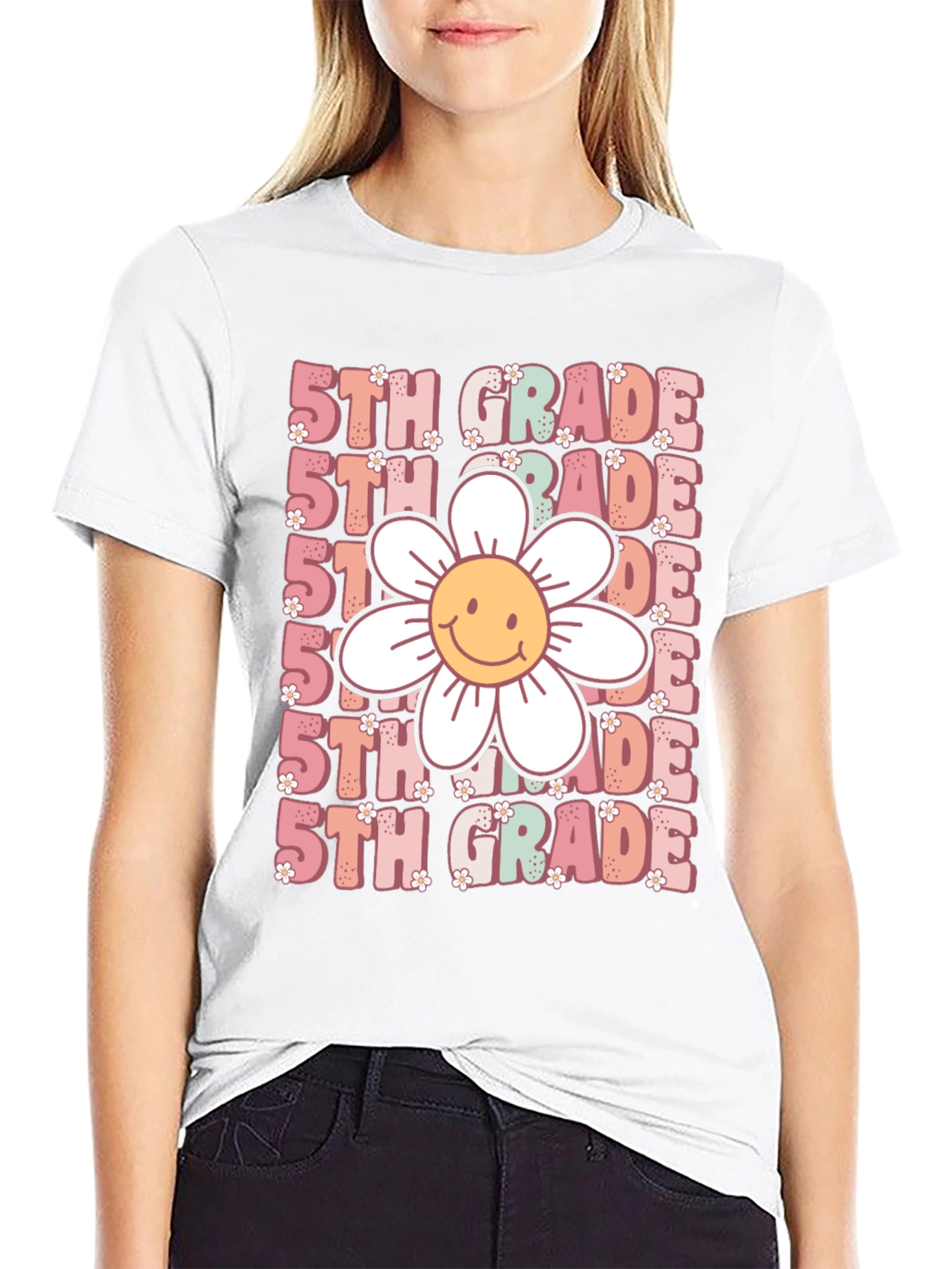 5th Grade Smiley Flower T-Shirt