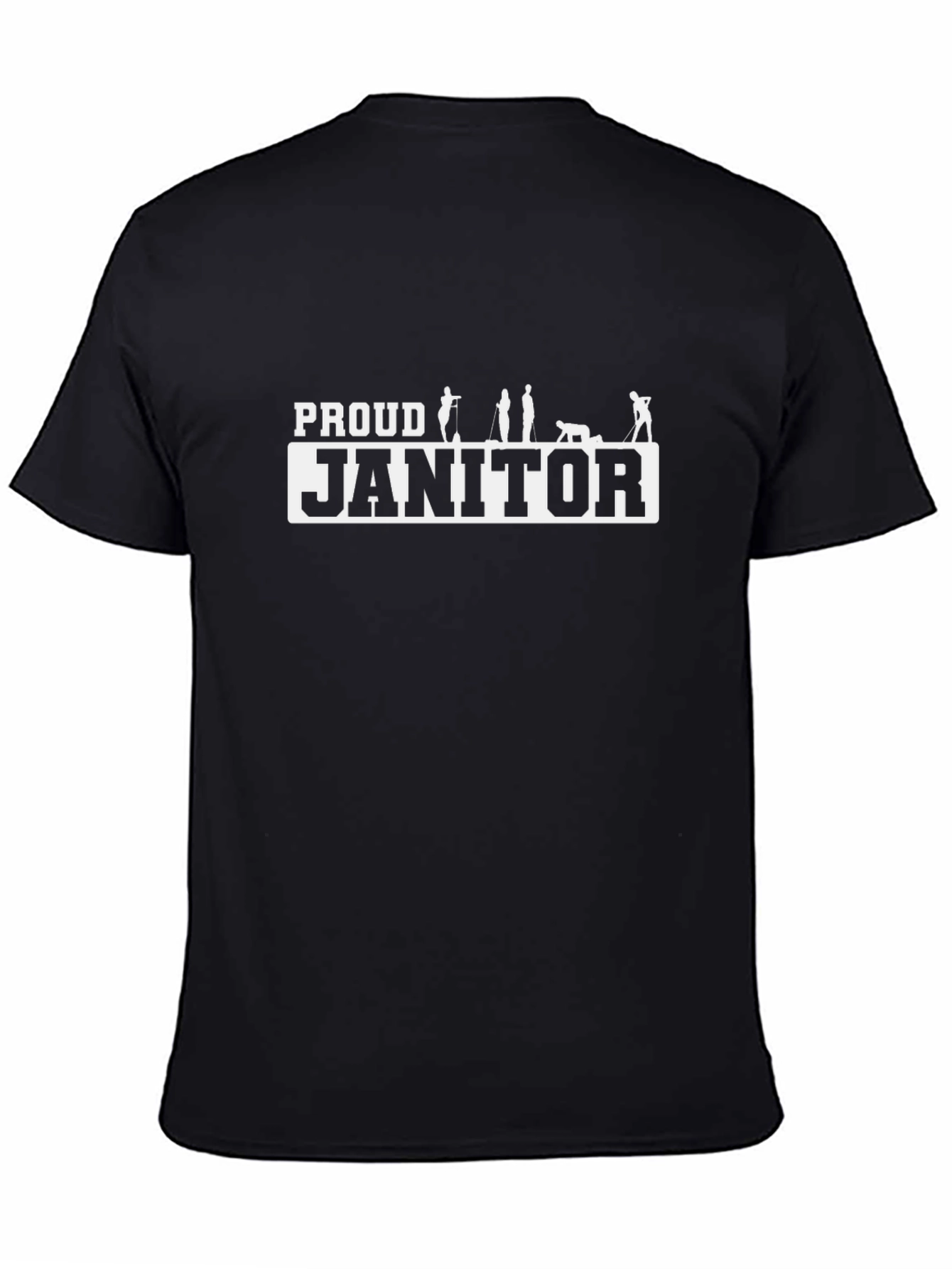 Proud Janitor Black Graphic T-Shirt
