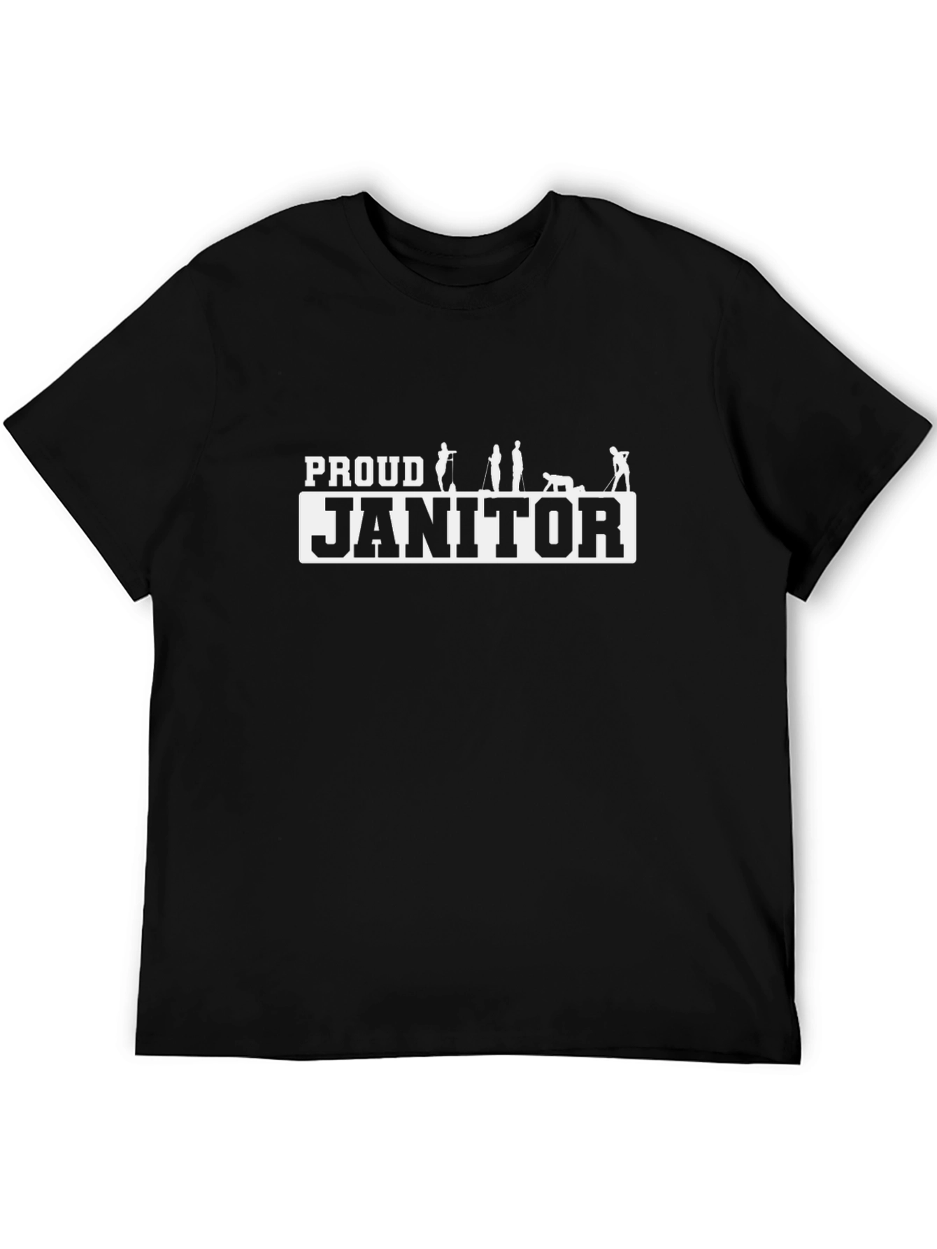 Proud Janitor Black Graphic T-Shirt