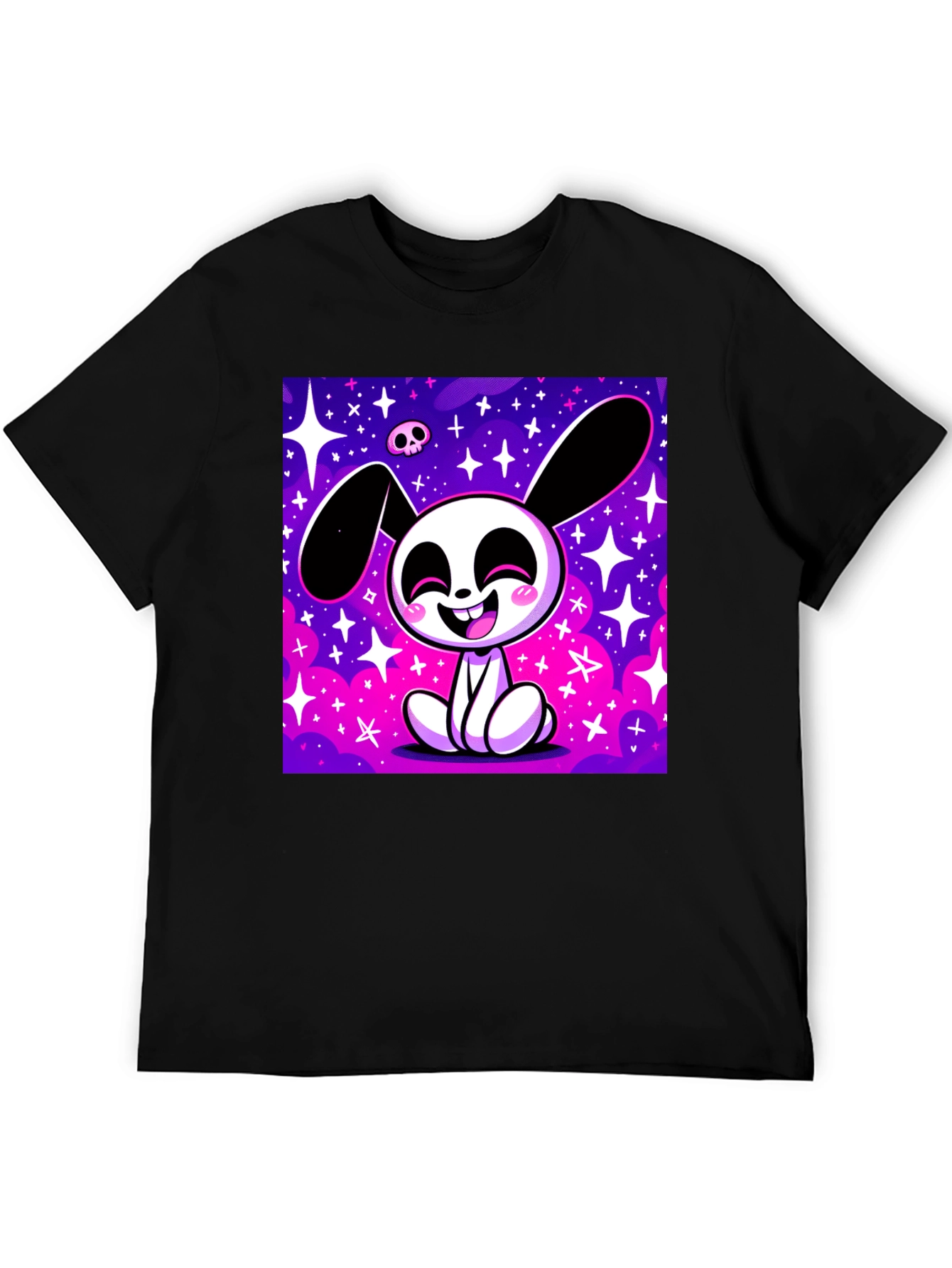 Cosmic Bunny Graphic Tee - Black