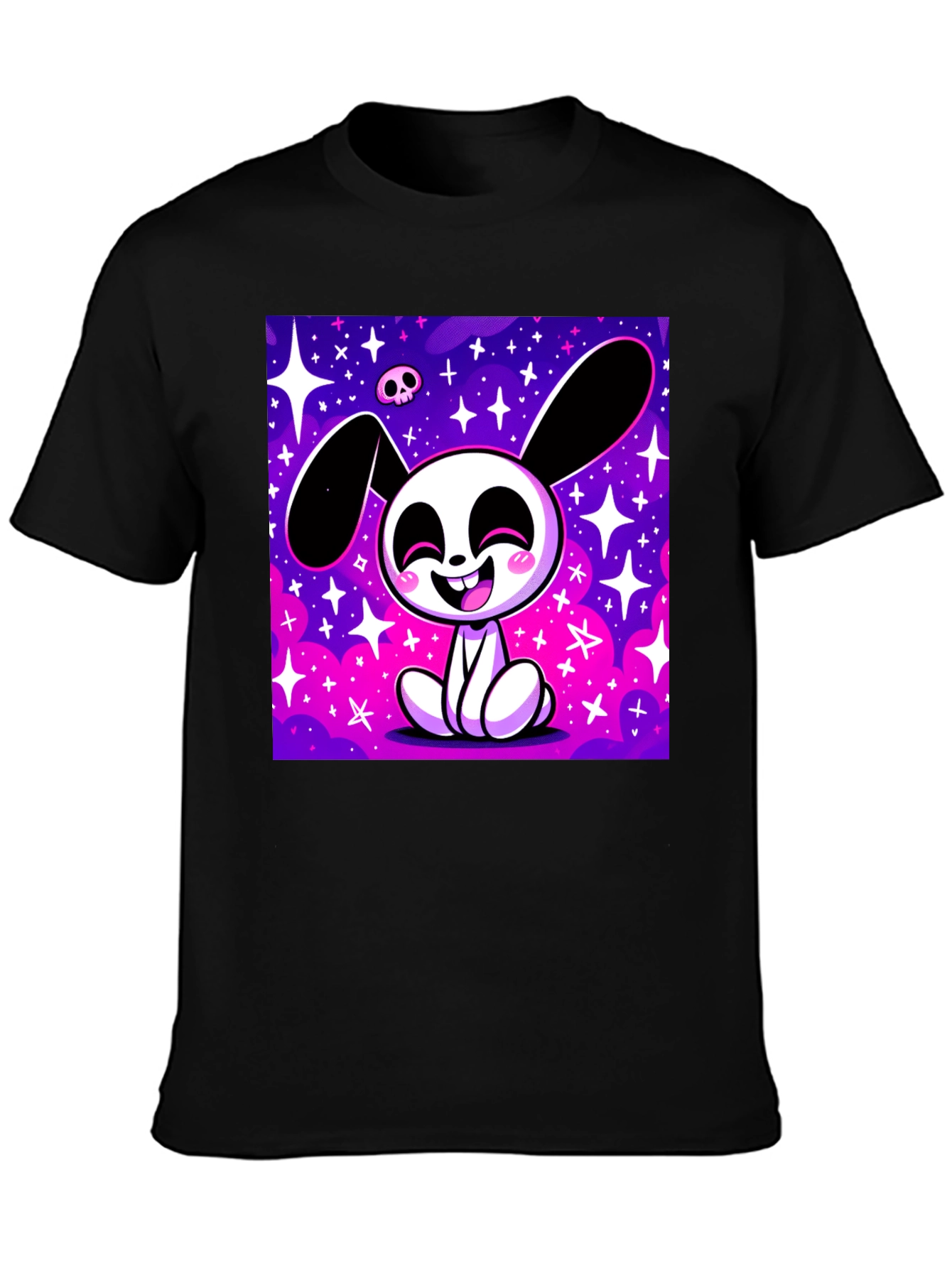 Cosmic Bunny Graphic Tee - Black