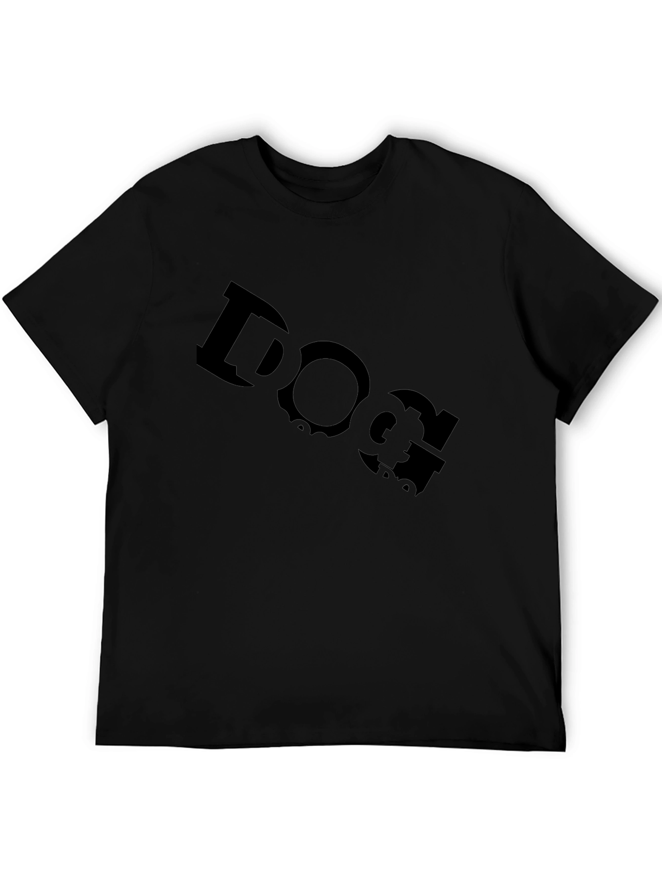 Dog Typography Black Graphic T-Shirt