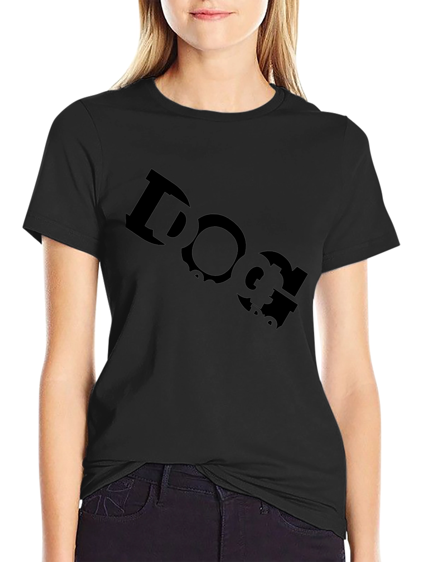 Dog Typography Black Graphic T-Shirt