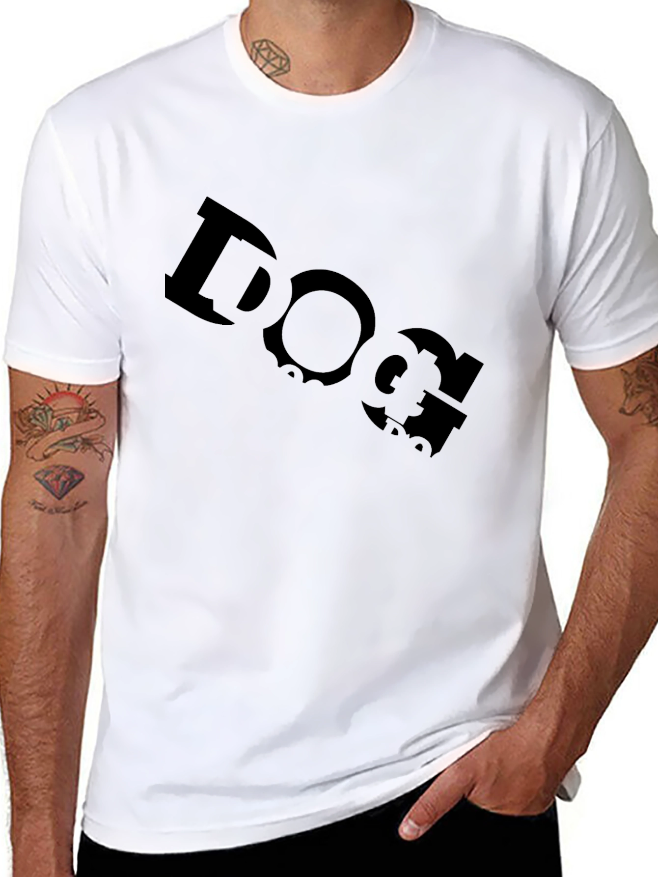 Dog Typography Black Graphic T-Shirt