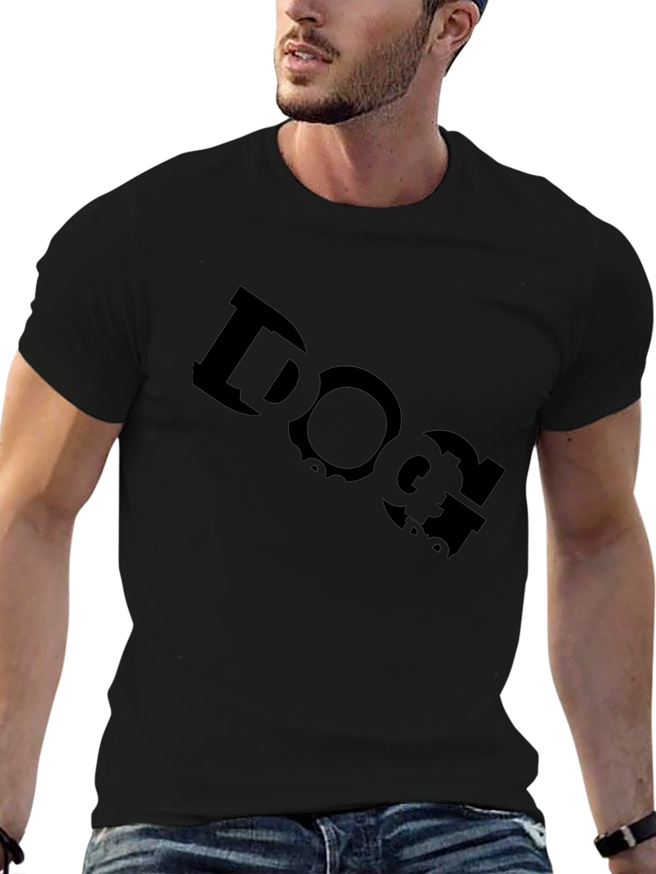 Dog Typography Black Graphic T-Shirt