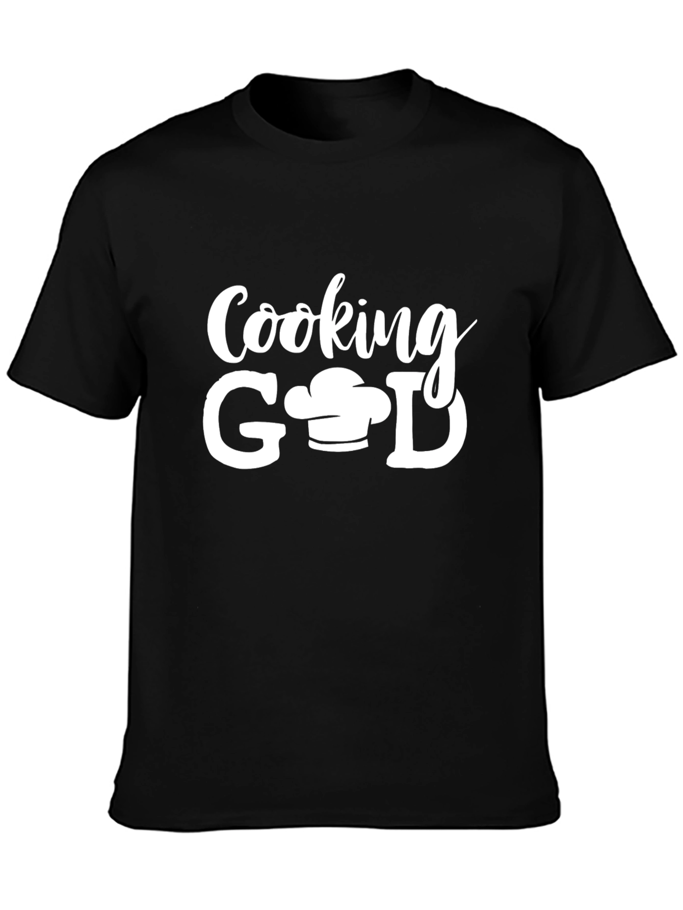 Cooking God Chef Hat Graphic Black T-Shirt