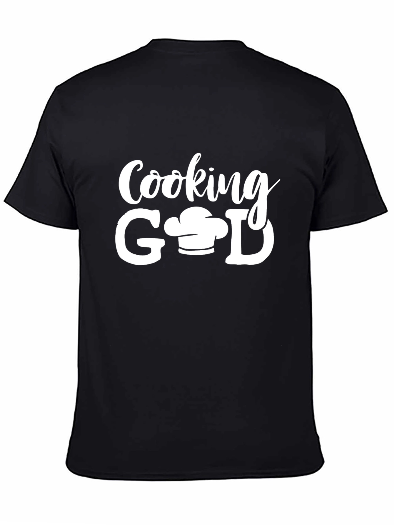Cooking God Chef Hat Graphic Black T-Shirt