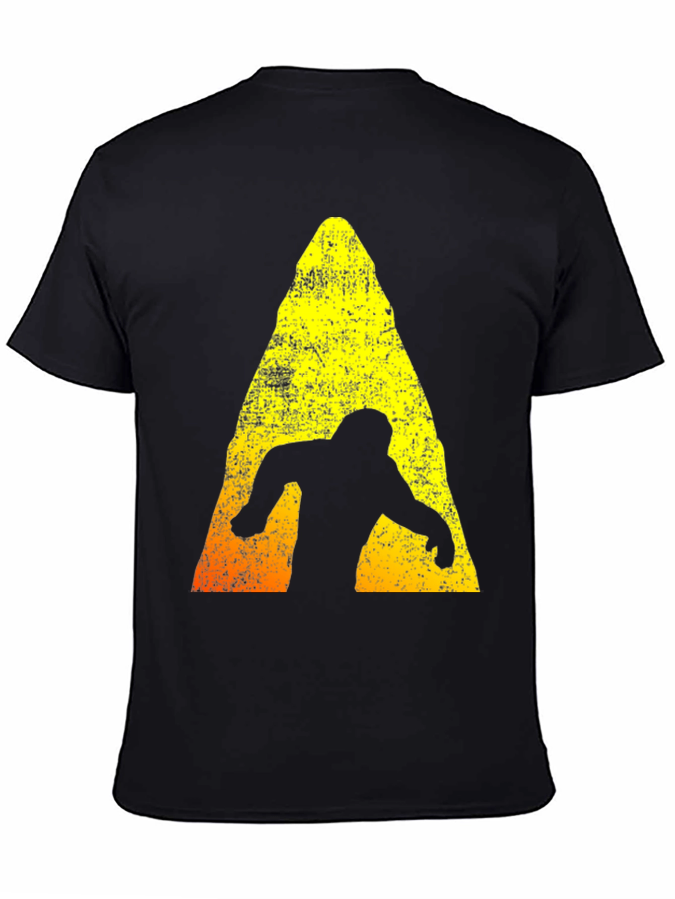 Bigfoot Silhouette Graphic T-Shirt - Distressed Design