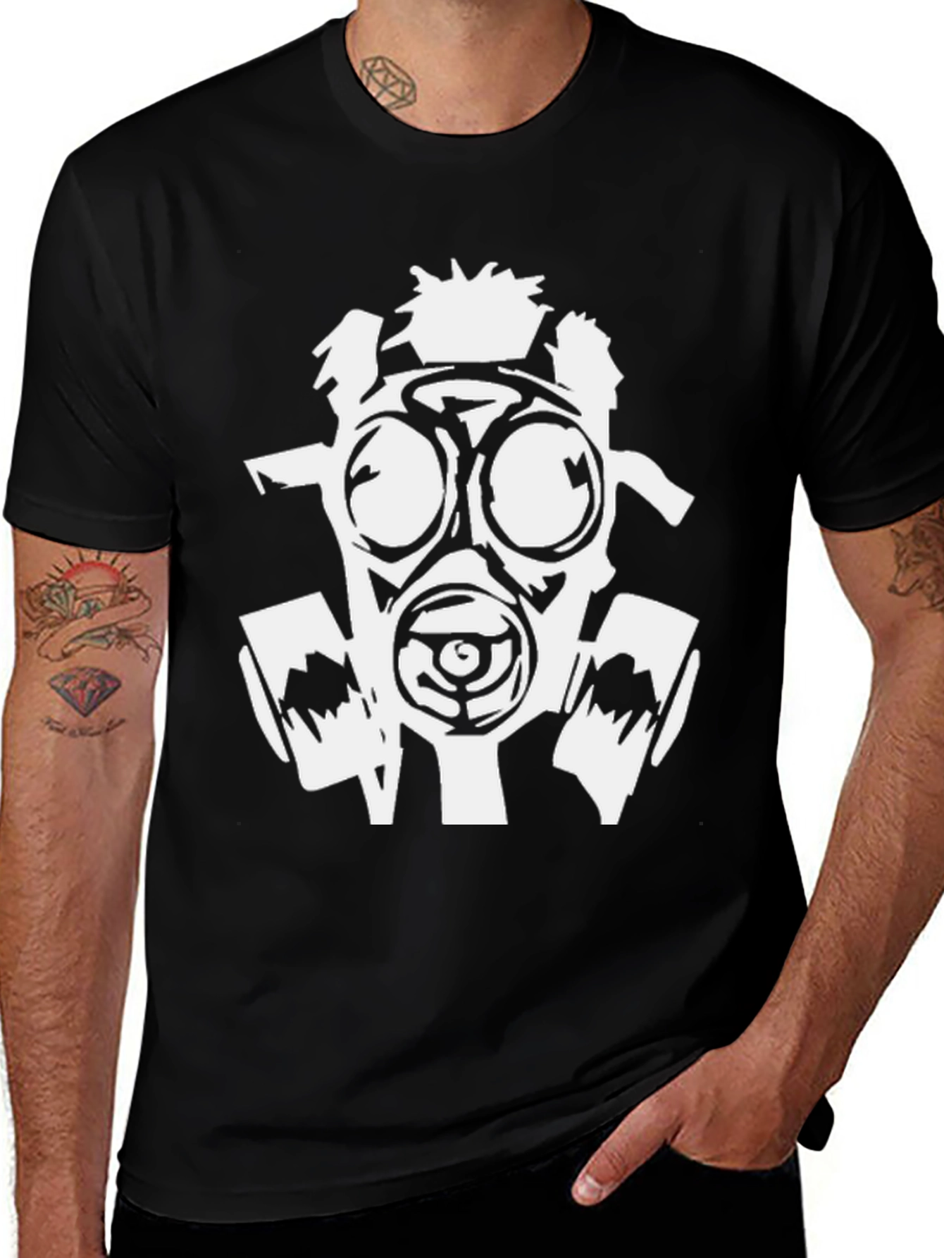Gas Mask Graphic Black T-Shirt