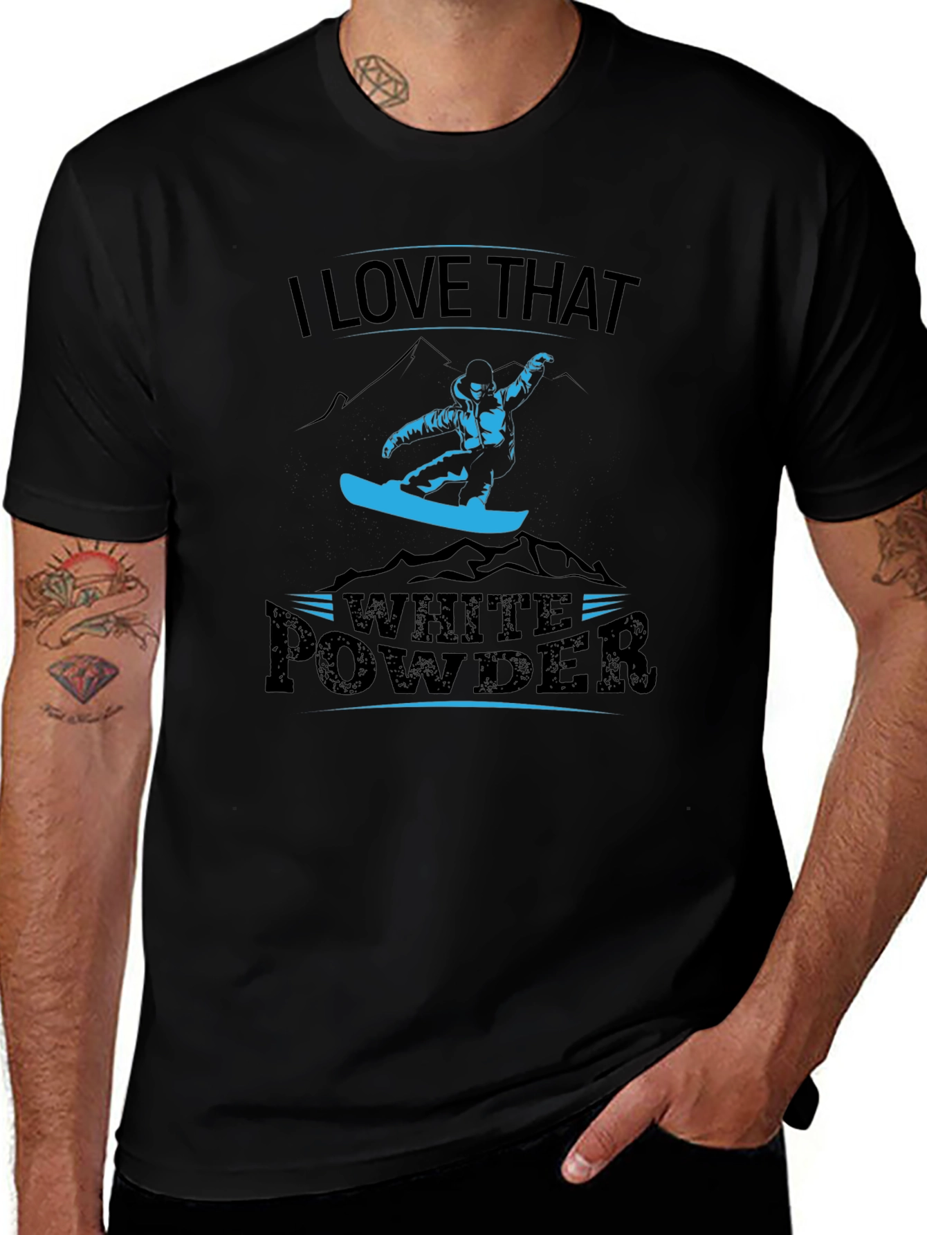 I Love That White Powder Graphic Tee Snowboarder T-Shirt