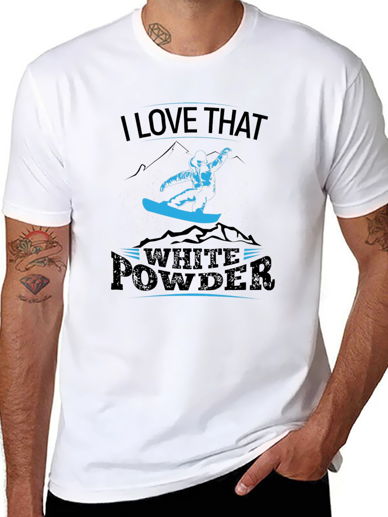 I Love That White Powder Graphic Tee Snowboarder T-Shirt