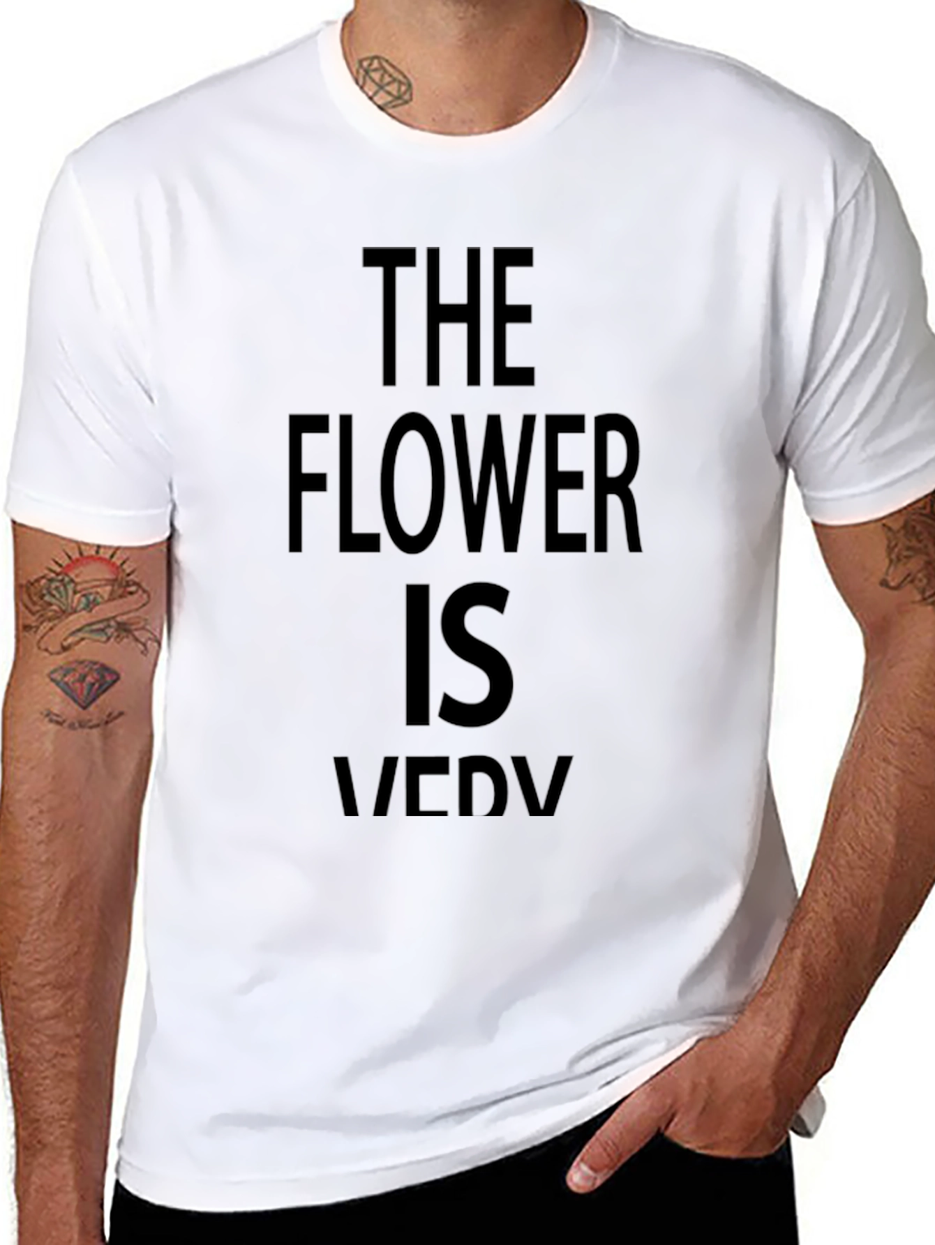 The Flower is Very Funny Black T-Shirt
