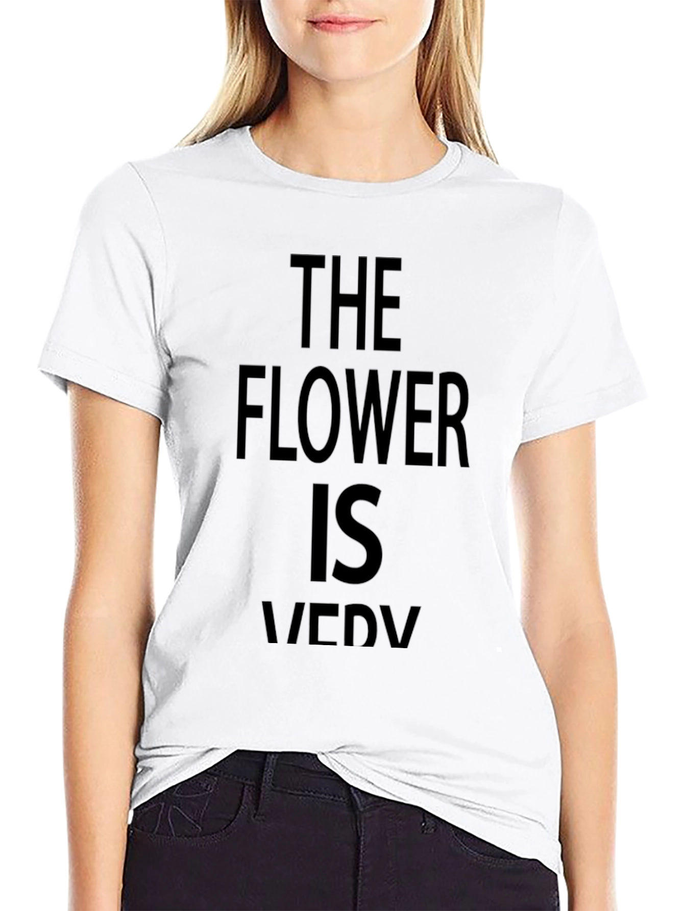 The Flower is Very Funny Black T-Shirt