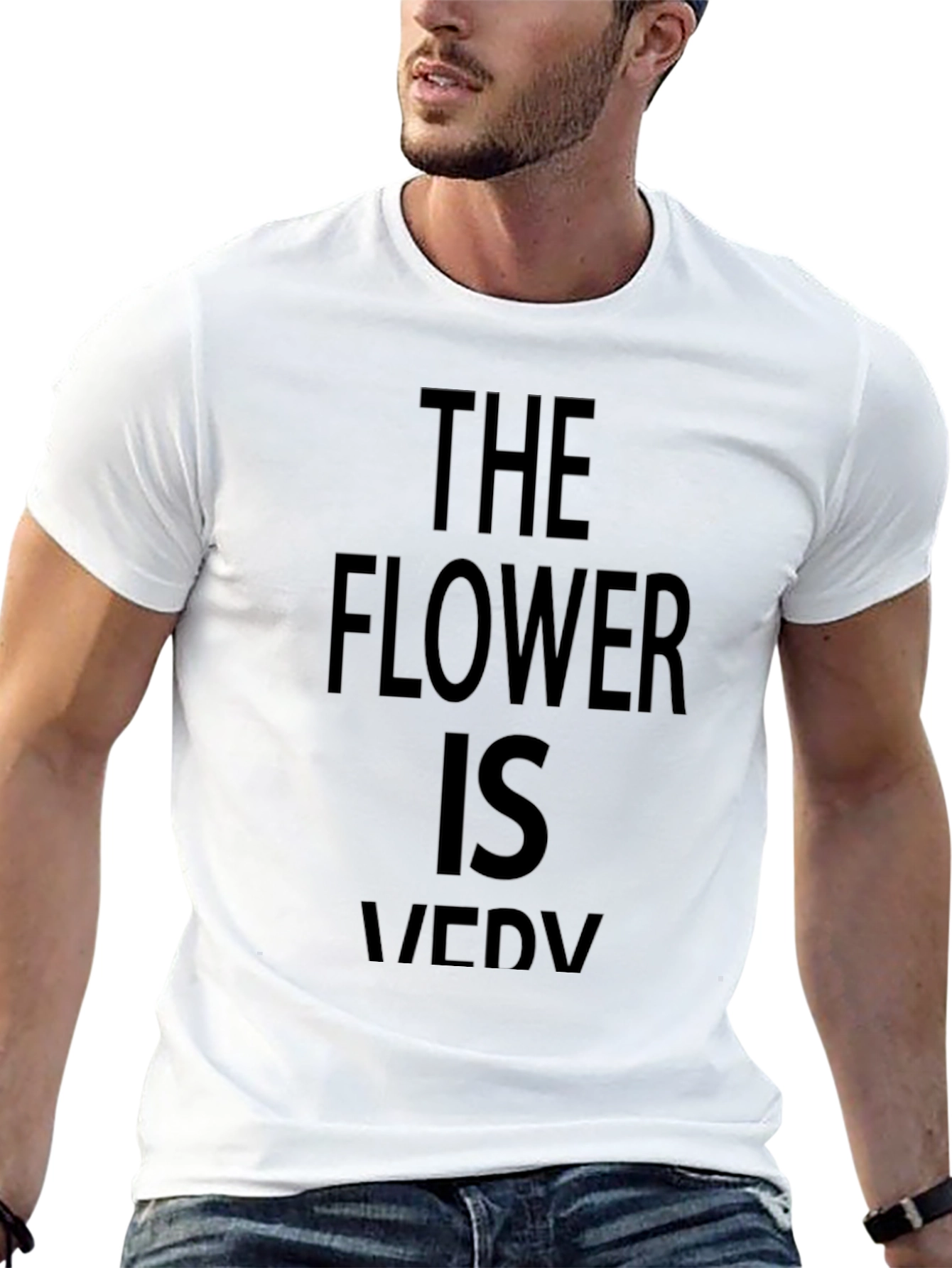 The Flower is Very Funny Black T-Shirt