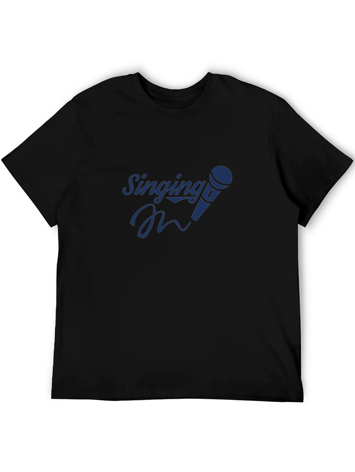 Singing Mic Graphic Tee - Black Cotton