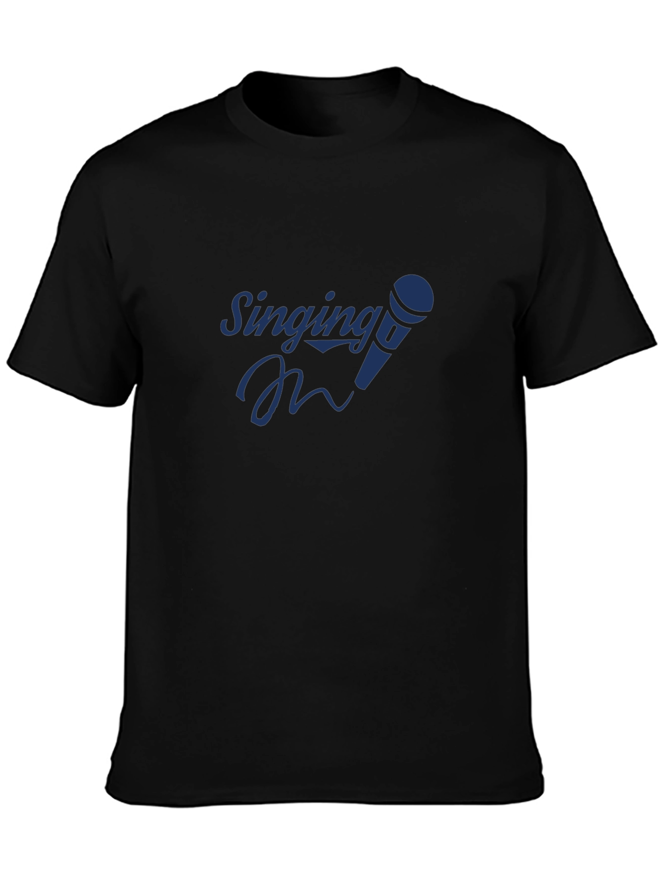 Singing Mic Graphic Tee - Black Cotton