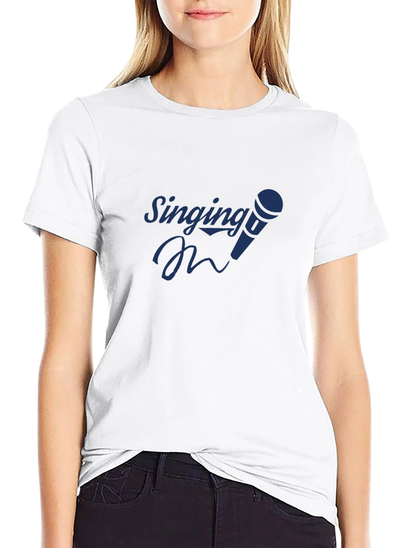 Singing Mic Graphic Tee - Black Cotton