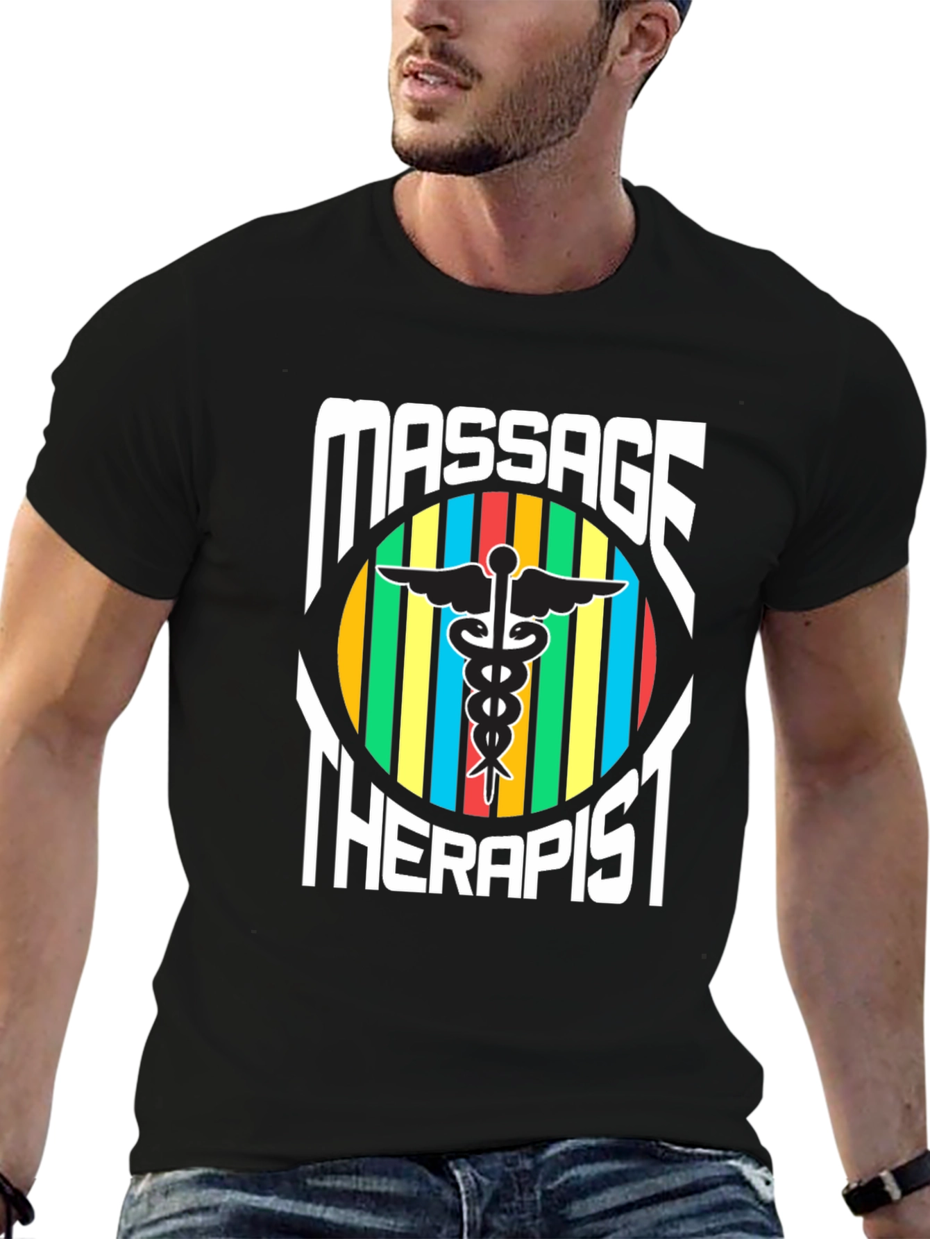 Massage Therapist T-Shirt - Caduceus Symbol
