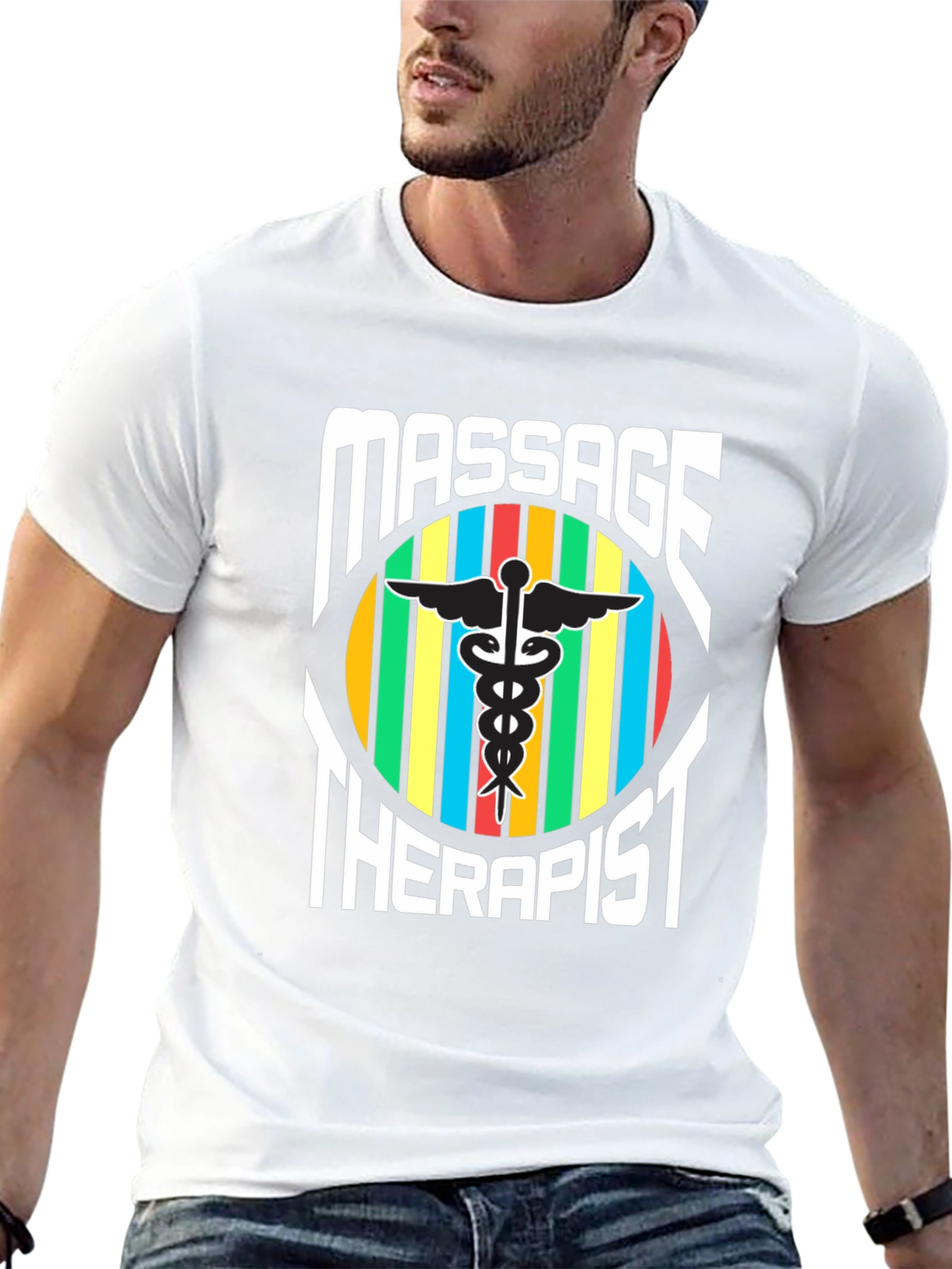 Massage Therapist T-Shirt - Caduceus Symbol