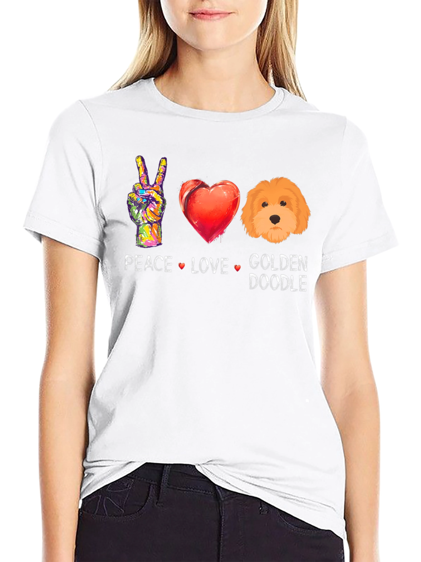 Peace Love Golden Doodle T-Shirt