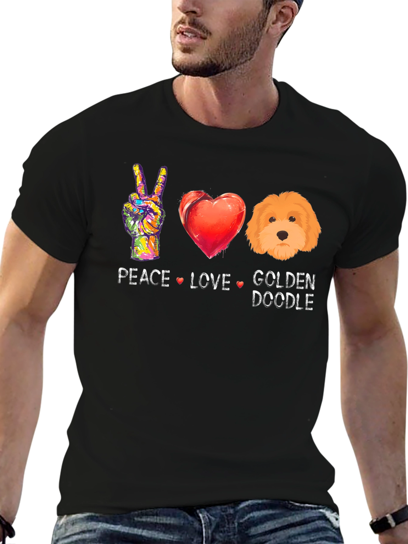 Peace Love Golden Doodle T-Shirt