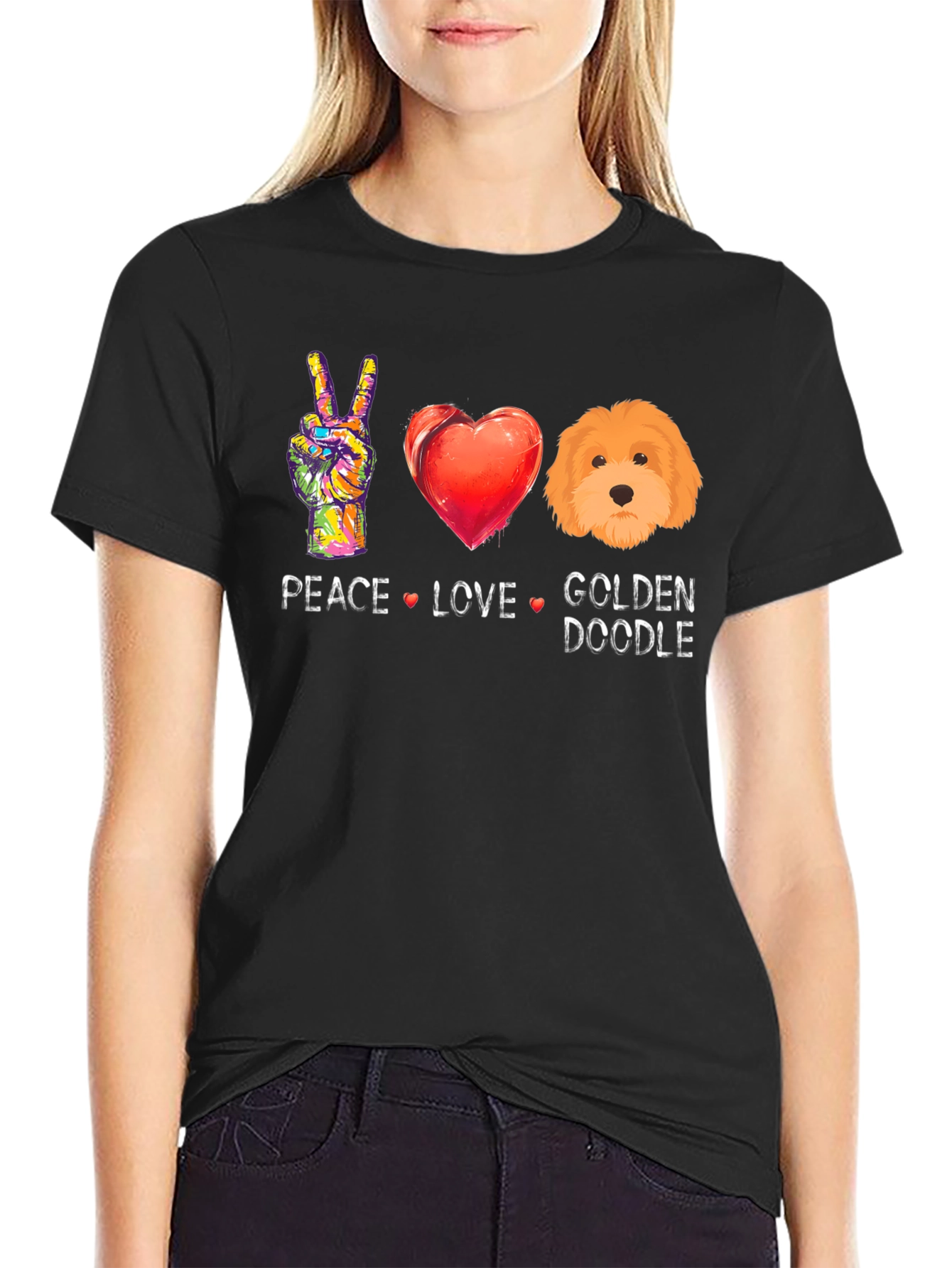 Peace Love Golden Doodle T-Shirt