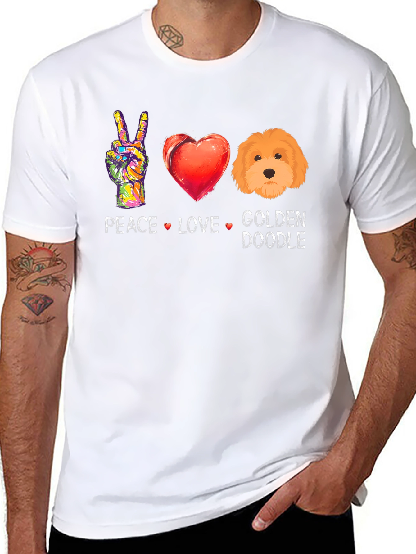 Peace Love Golden Doodle T-Shirt
