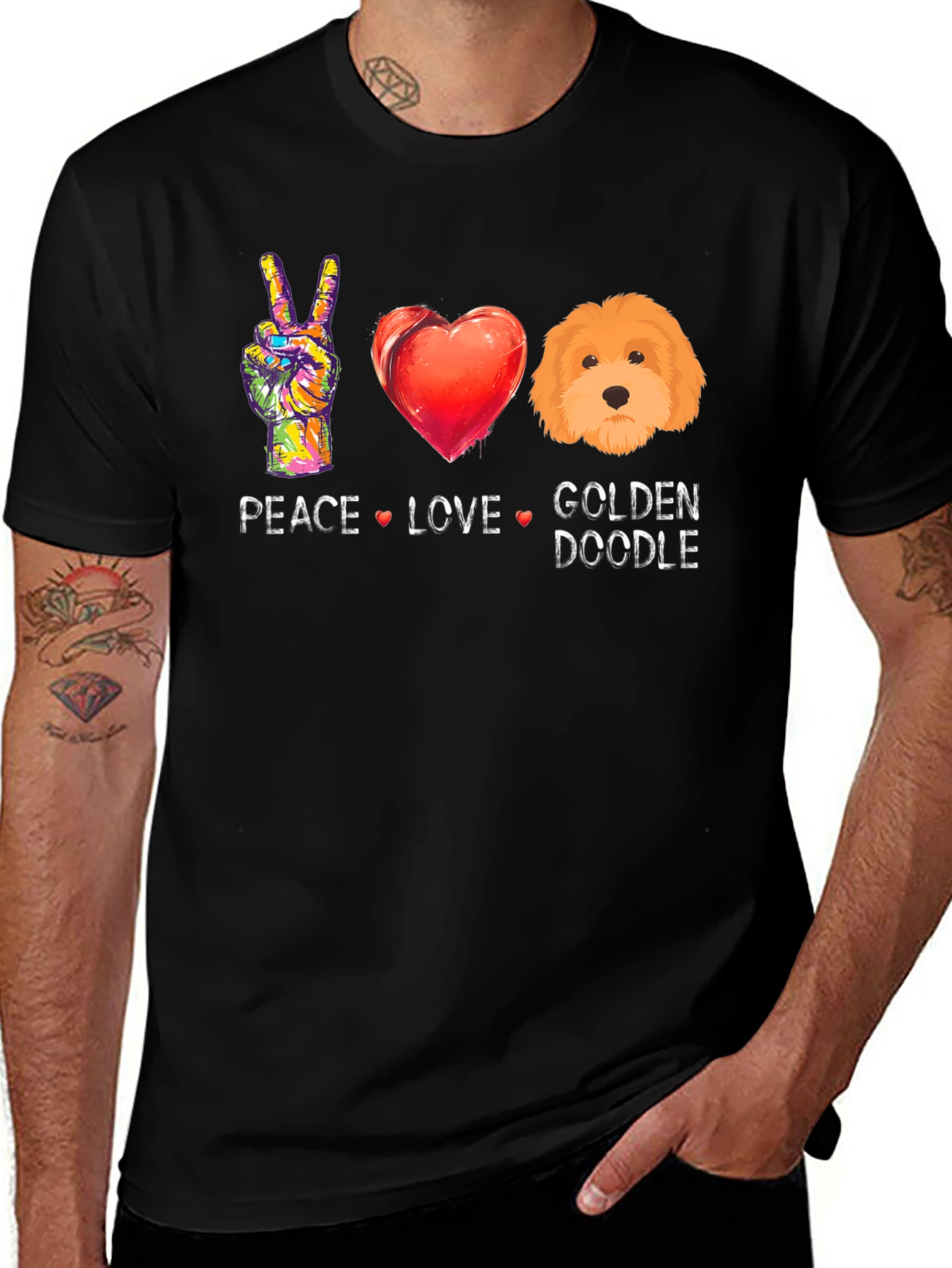 Peace Love Golden Doodle T-Shirt