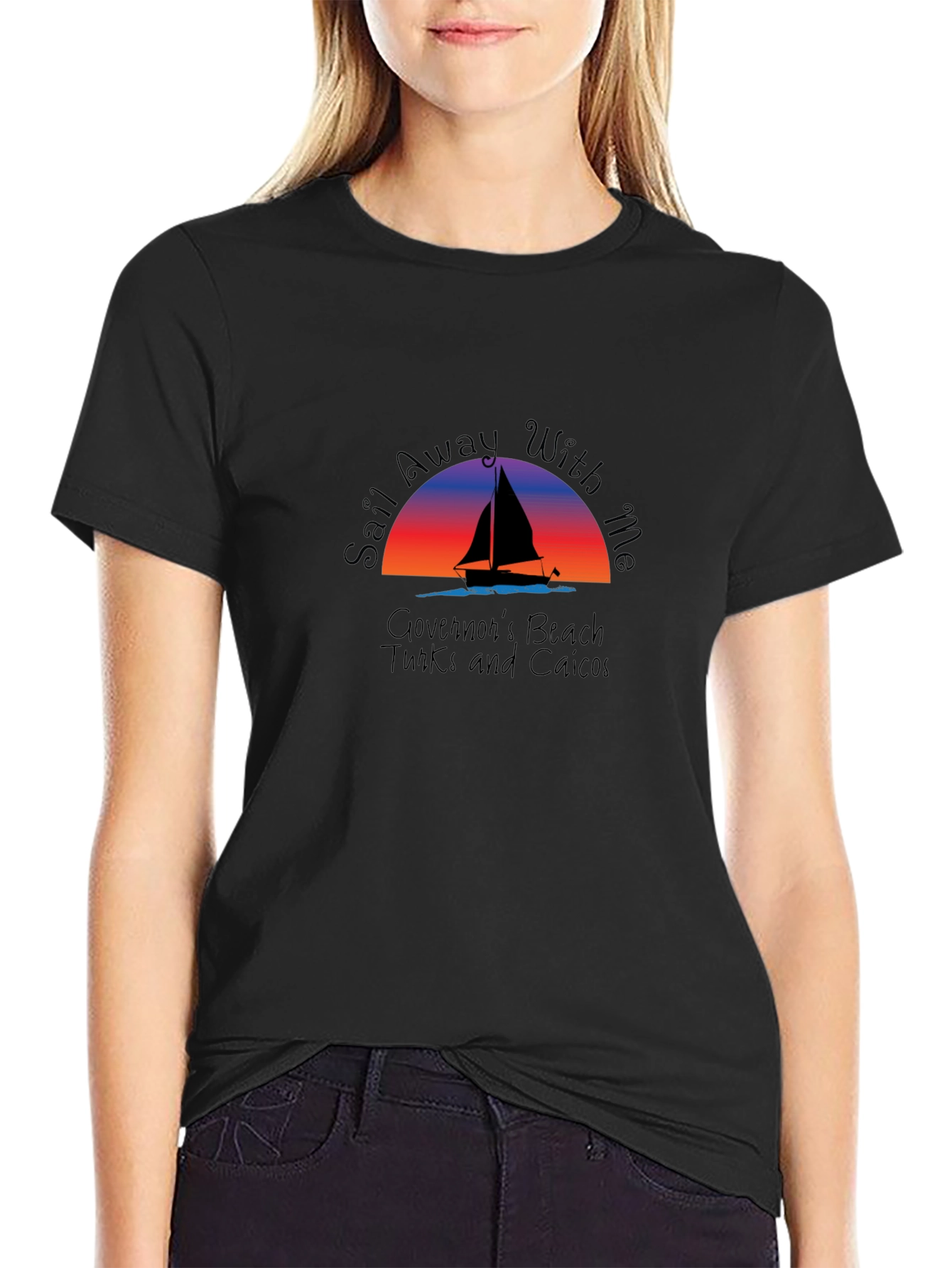 Sail Away T-Shirt: Governors Beach Turks and Caicos