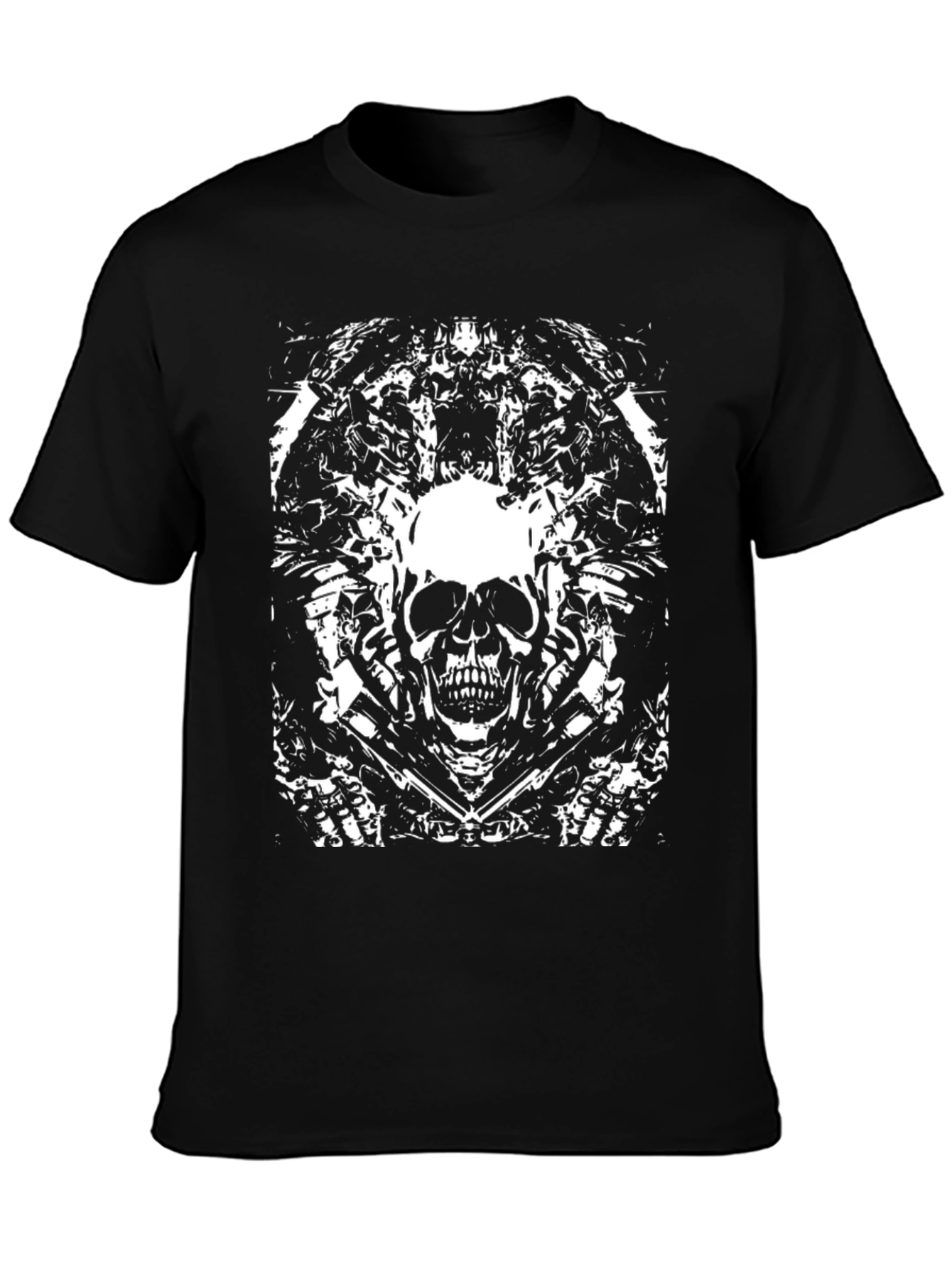 Skull Graphic Print Black T-Shirt