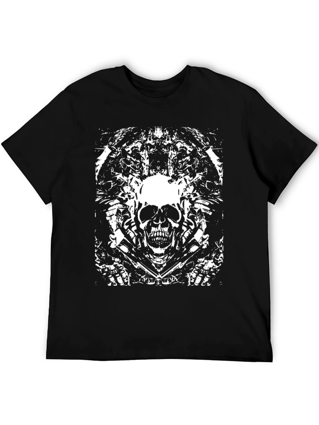 Skull Graphic Print Black T-Shirt