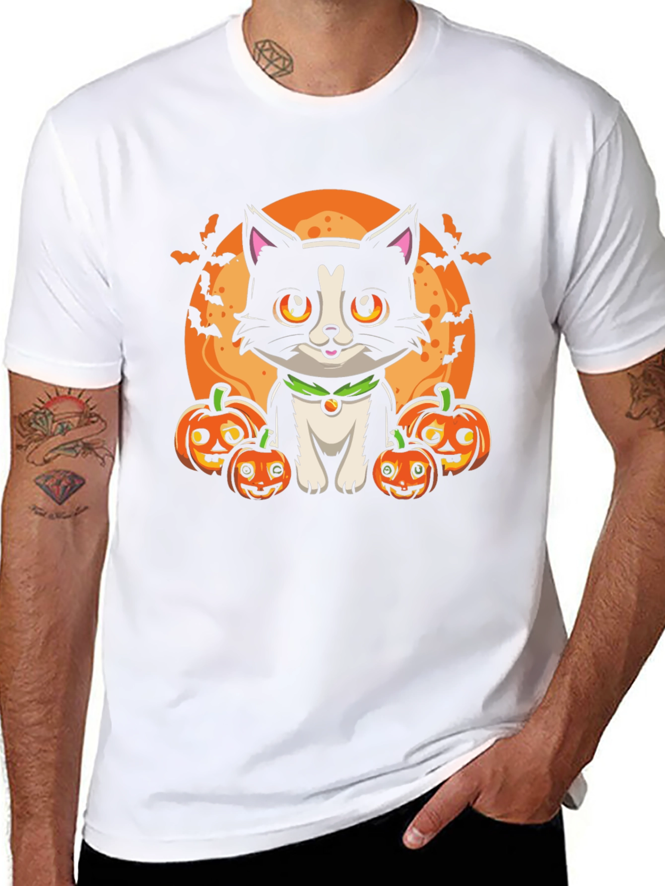 Halloween Cat Pumpkin T-Shirt