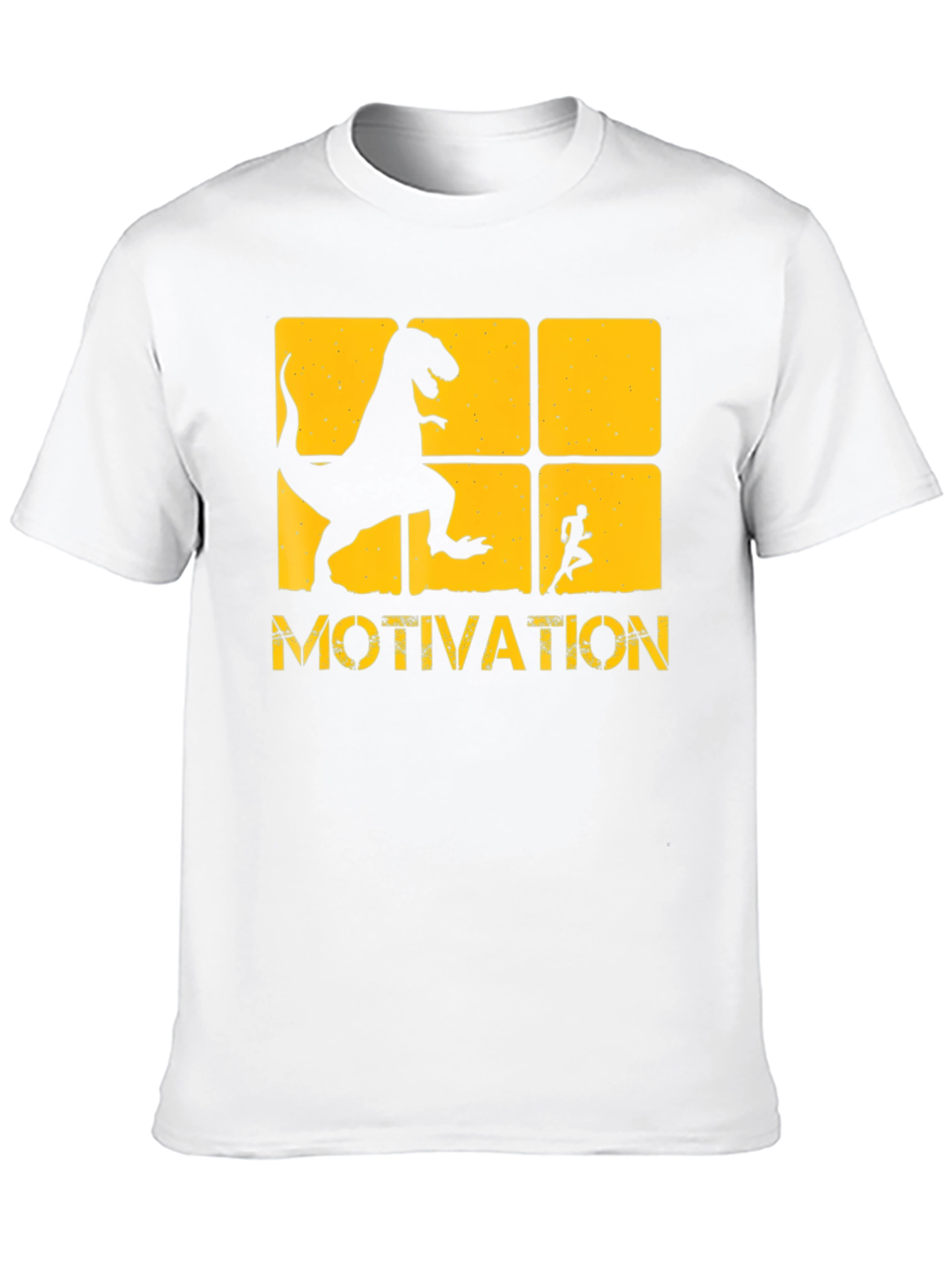 Motivation T-Shirt: Dinosaur Chasing Runner Design