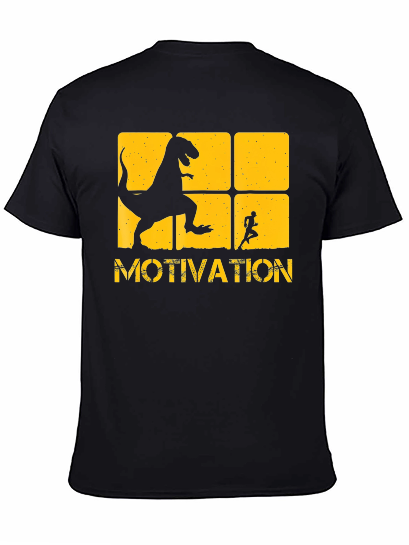 Motivation T-Shirt: Dinosaur Chasing Runner Design
