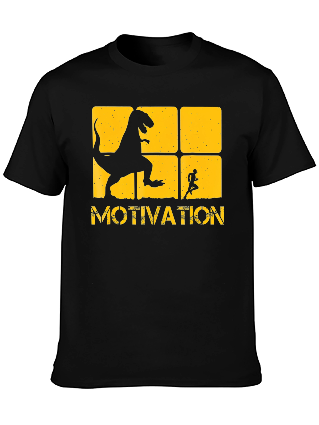 Motivation T-Shirt: Dinosaur Chasing Runner Design
