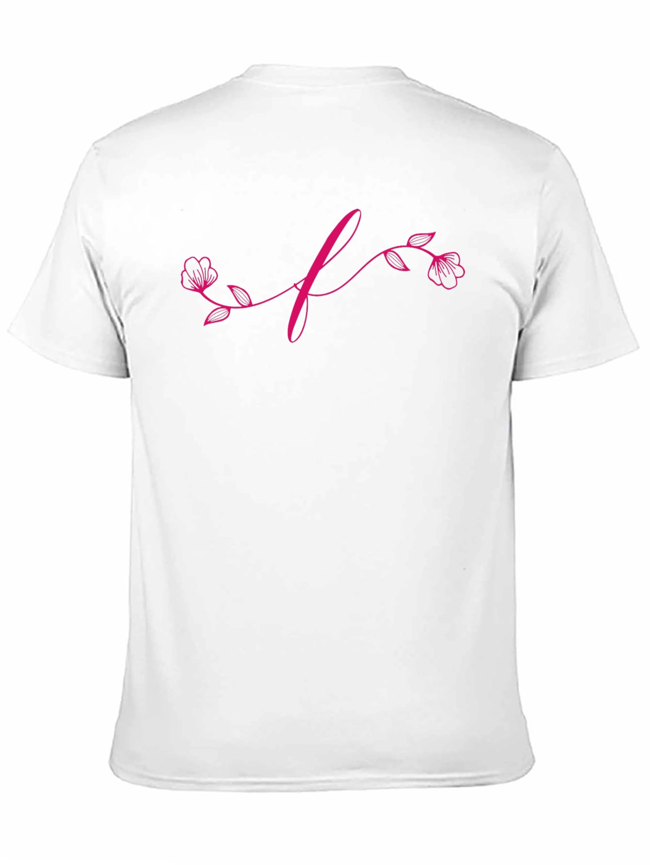 Floral Initial T-Shirt - Elegant Black Tee
