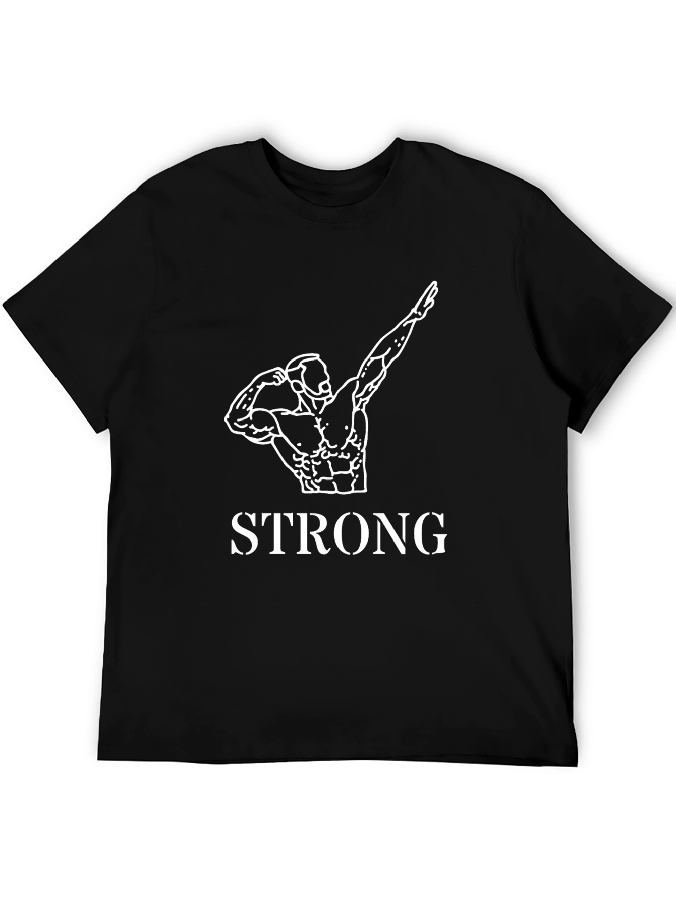 Strong Bodybuilder Graphic Tee - Black