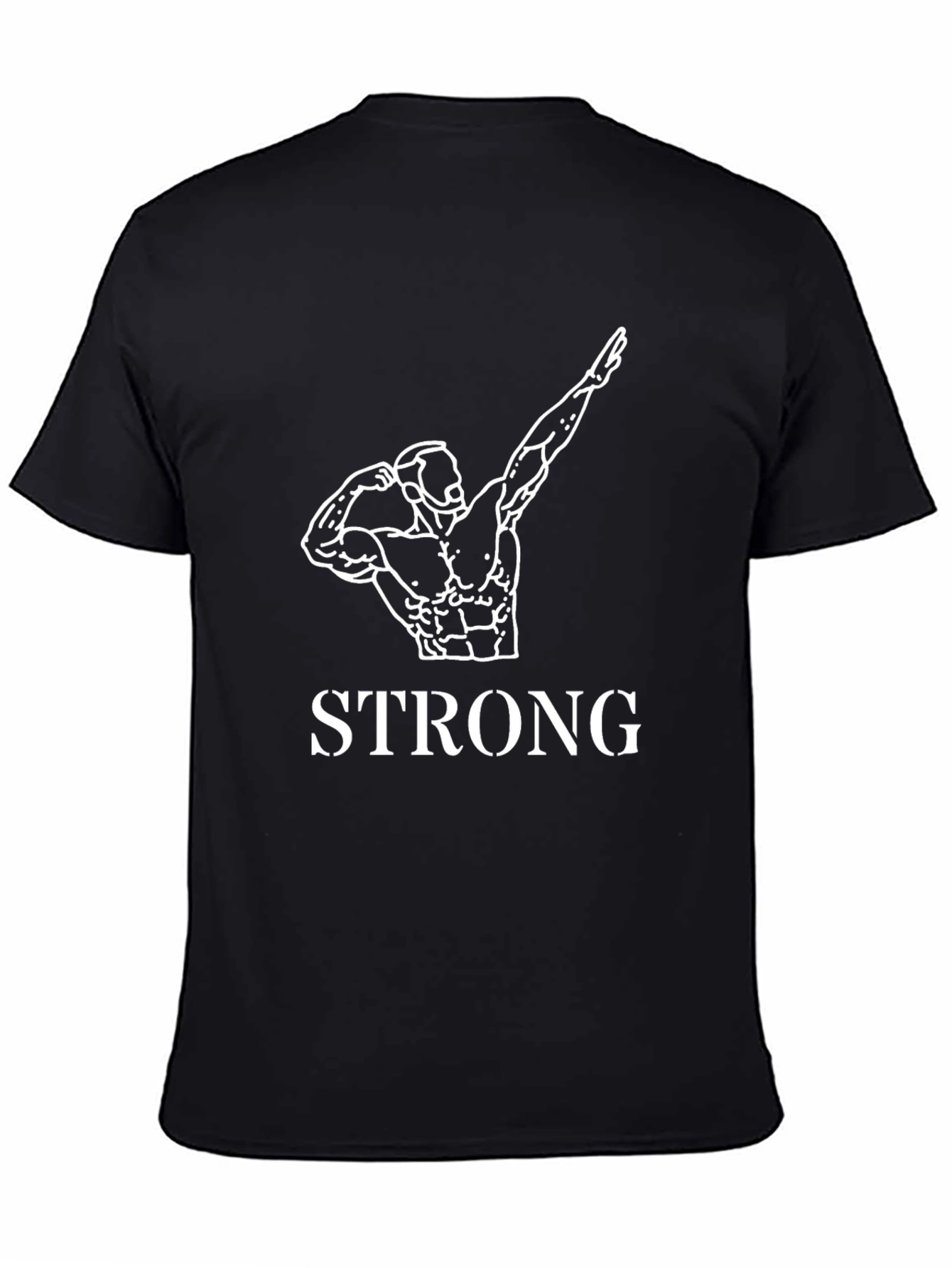 Strong Bodybuilder Graphic Tee - Black