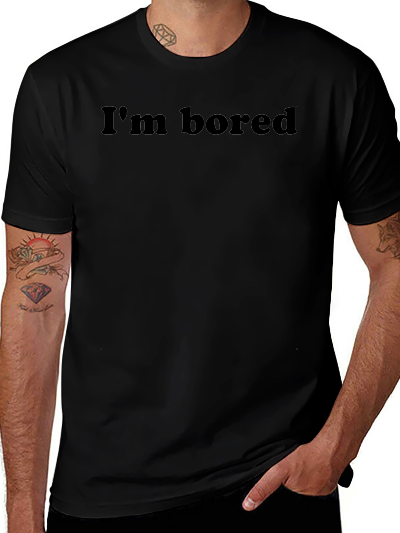 Im Bored - Crew Neck Graphic Tee