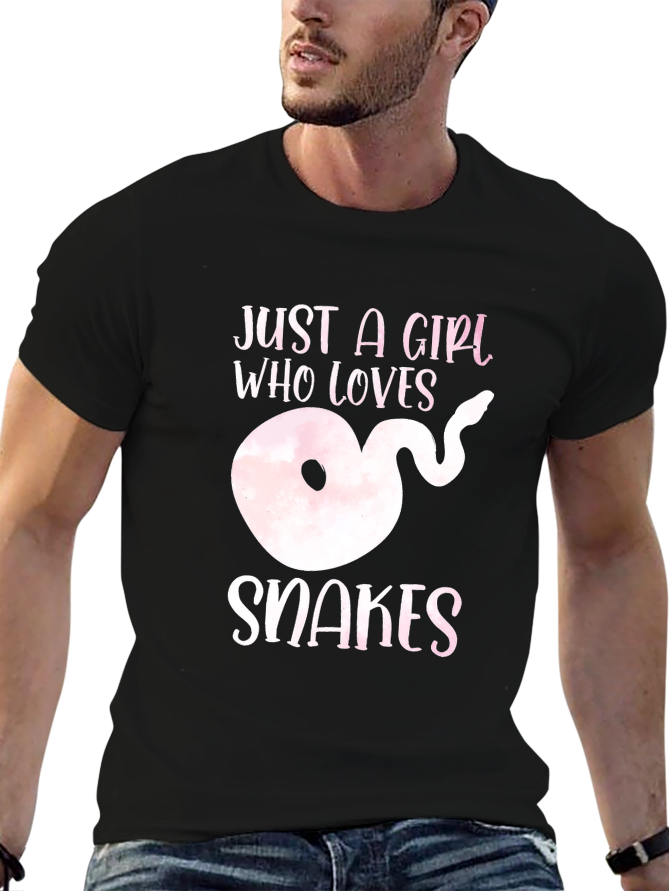 Girl Who Loves Snakes Black T-Shirt