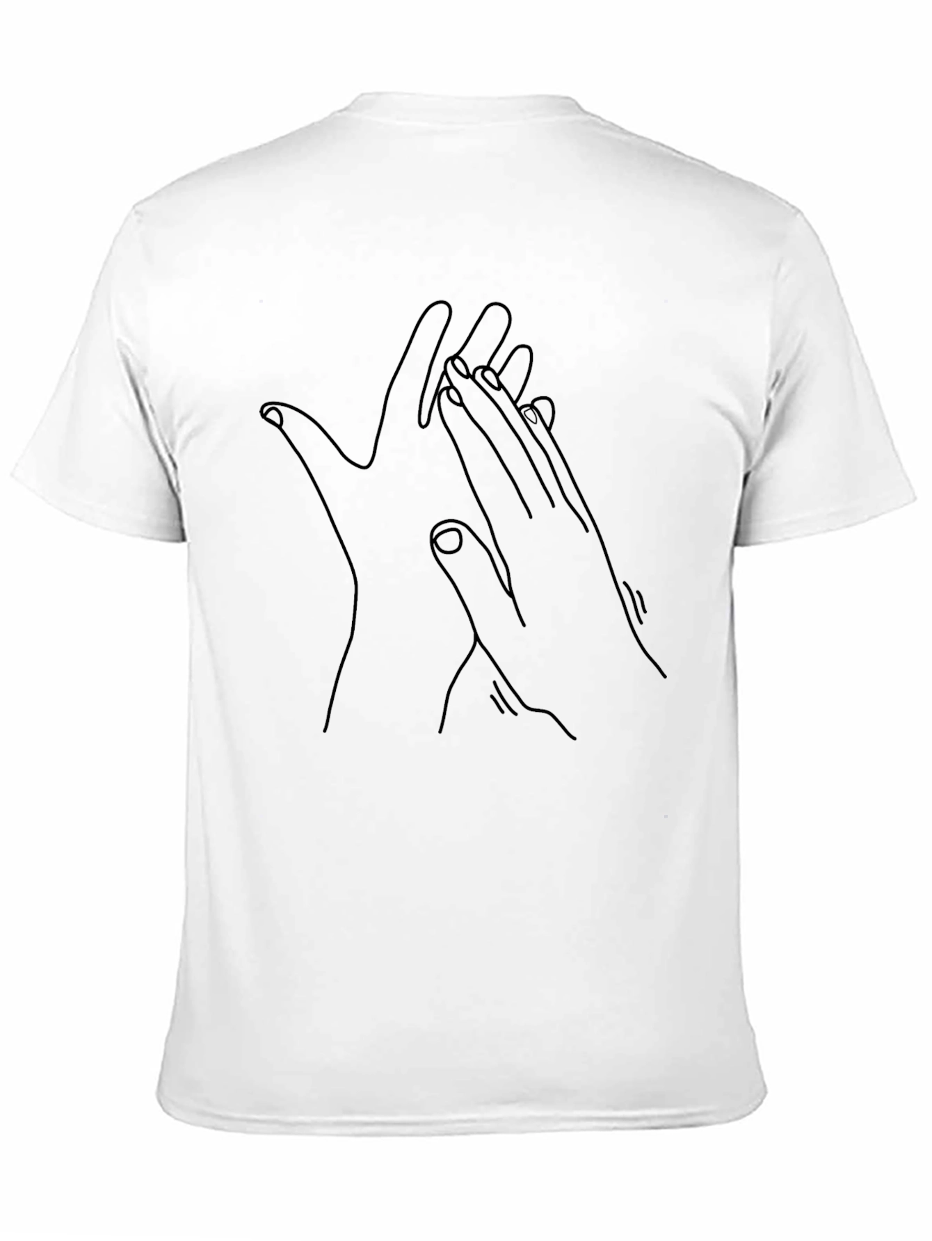Minimalist Hand Line Art Black T-Shirt