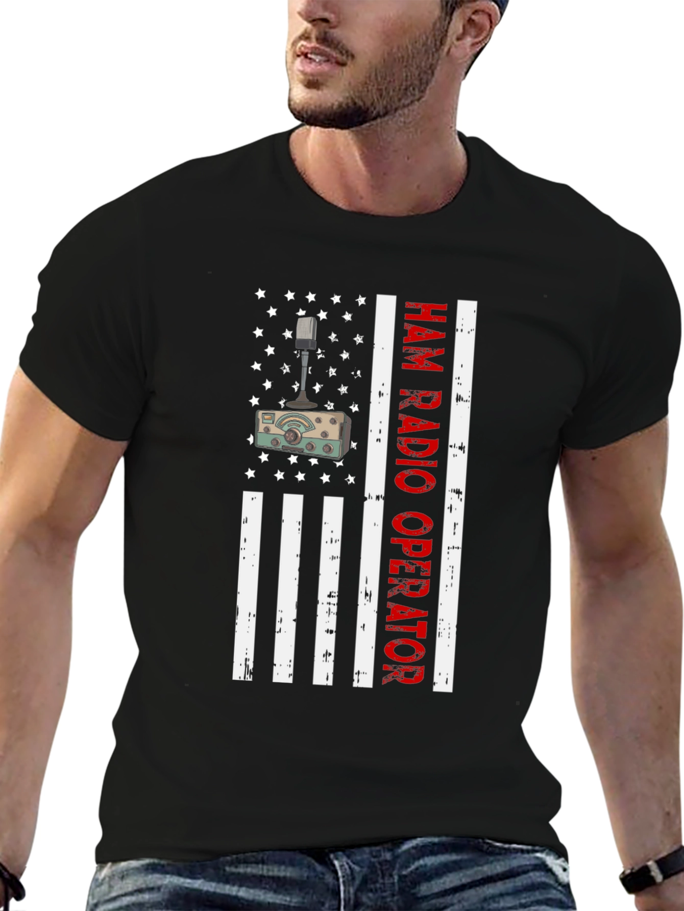Ham Radio Operator American Flag T-Shirt