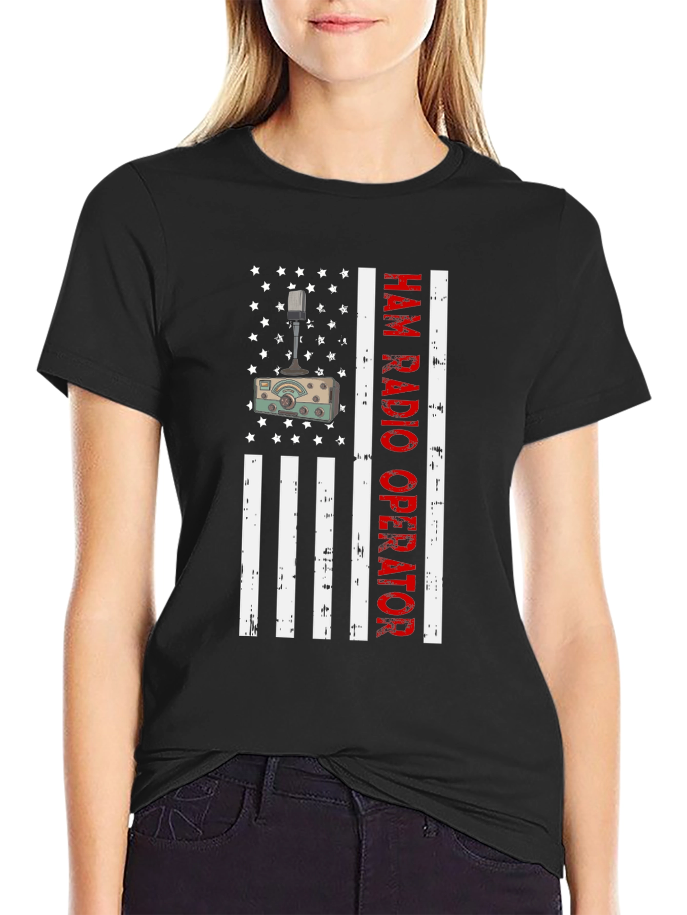 Ham Radio Operator American Flag T-Shirt