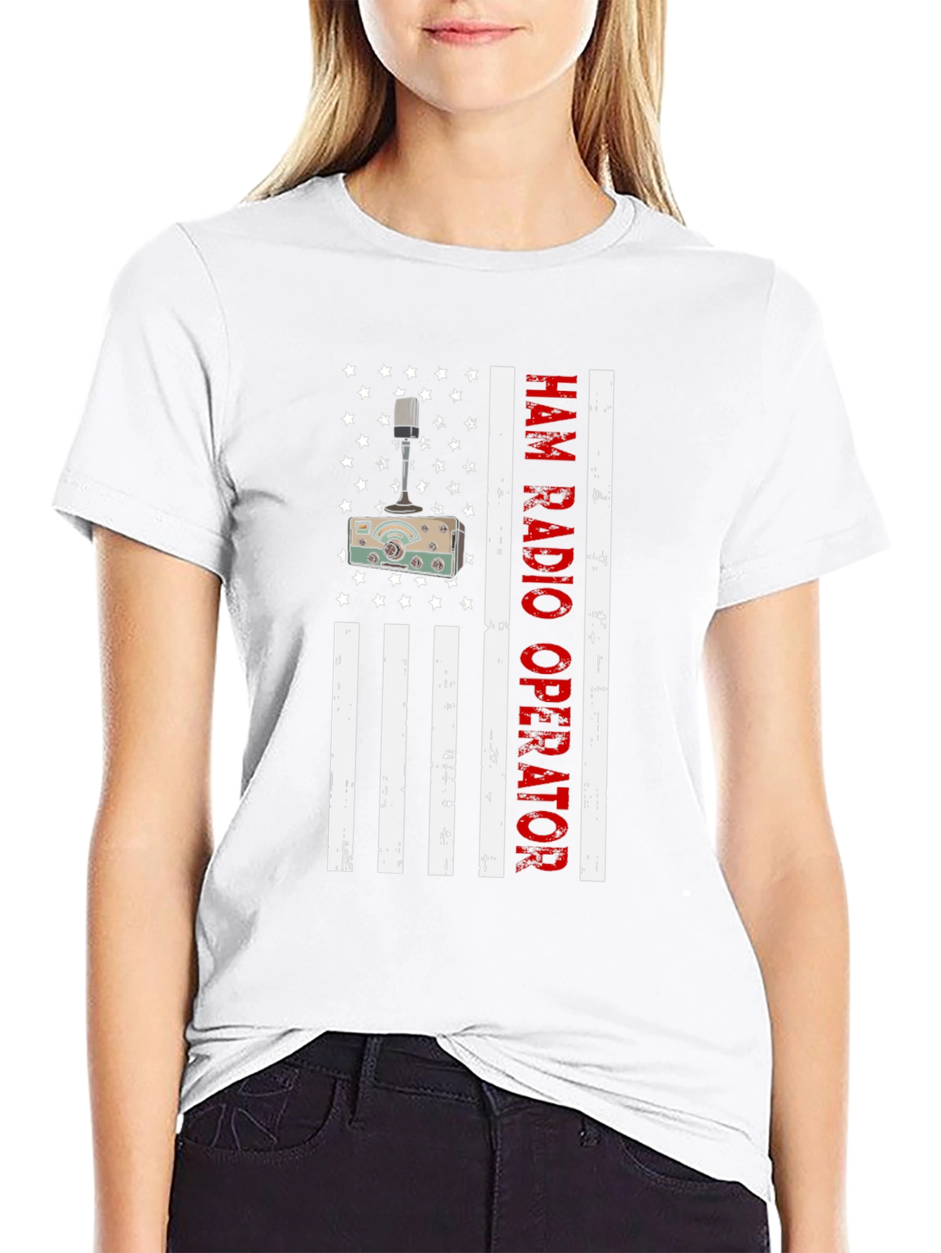 Ham Radio Operator American Flag T-Shirt