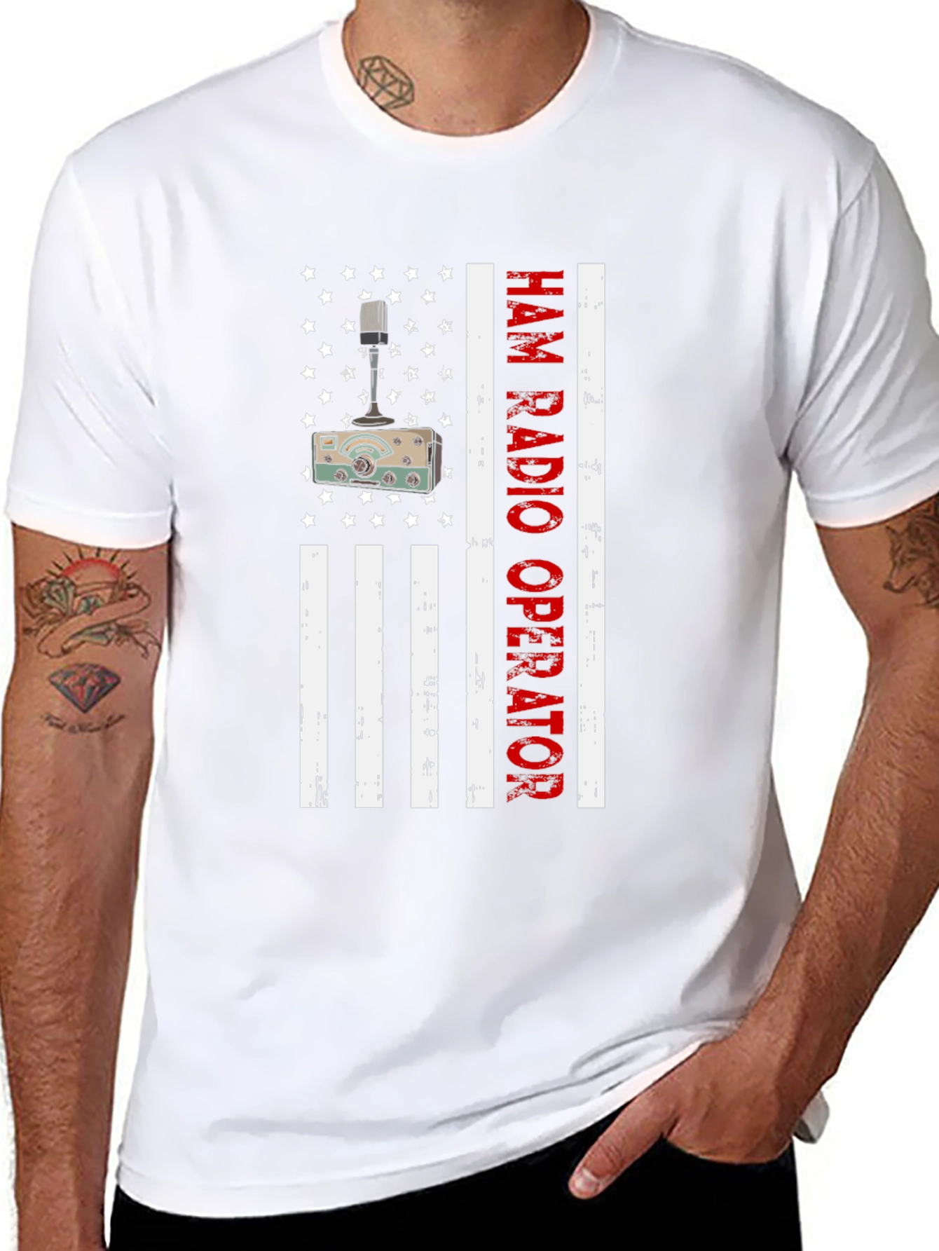 Ham Radio Operator American Flag T-Shirt